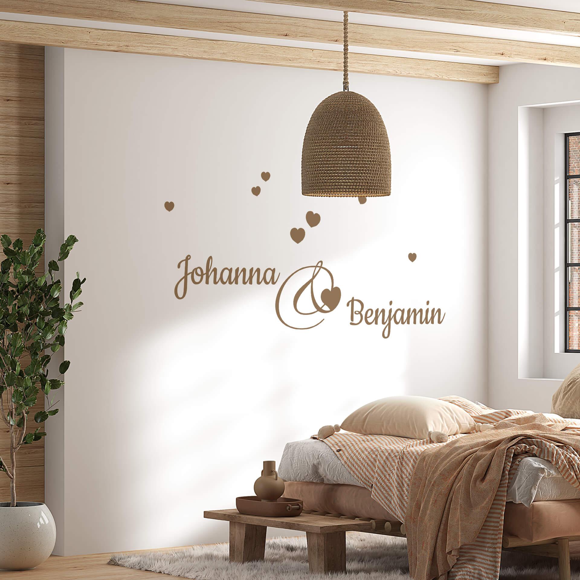 Wallsticker -  + Navn - kærrestepar