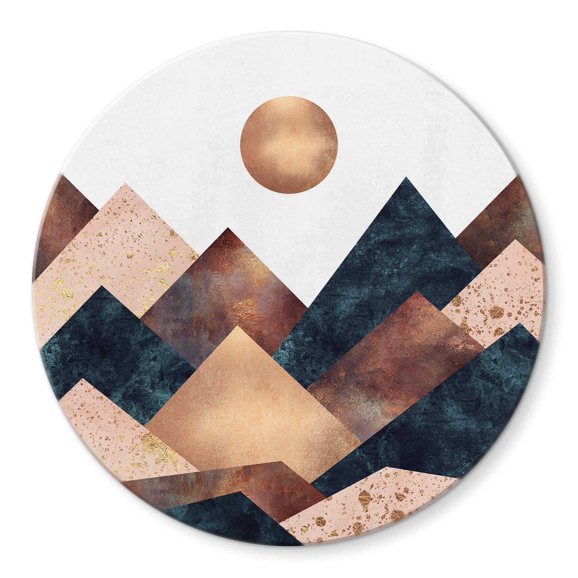 Tableau sur verre Fredriksson - Automne en montagne - Rond