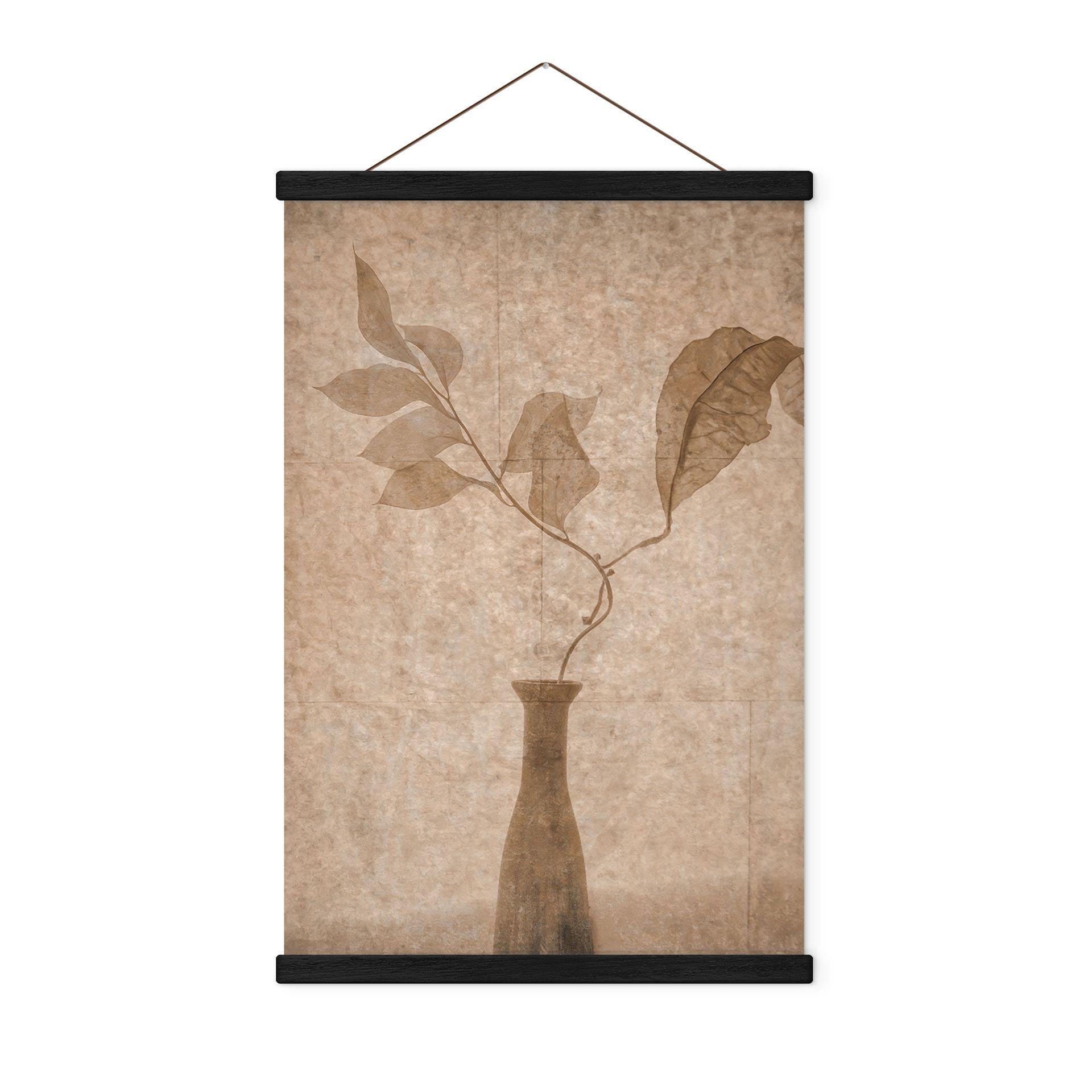Póster de tela bodegón con hojas de otoño en beige - Tokarev