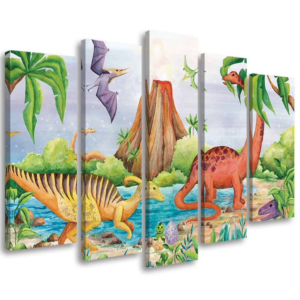 5-delt lærredsprint, Dinosaurer ved søen