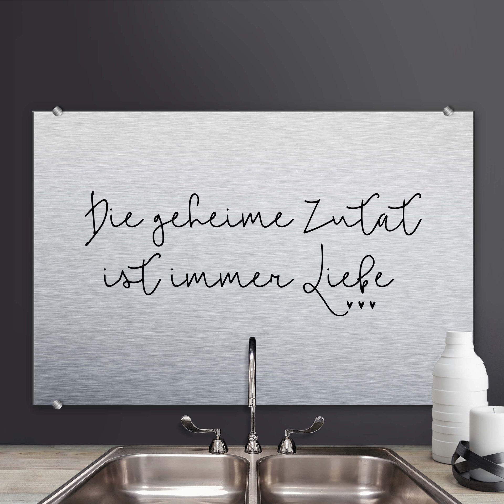 Stænkplade - Die geheime Zutat ist immer Liebe - AluDibond