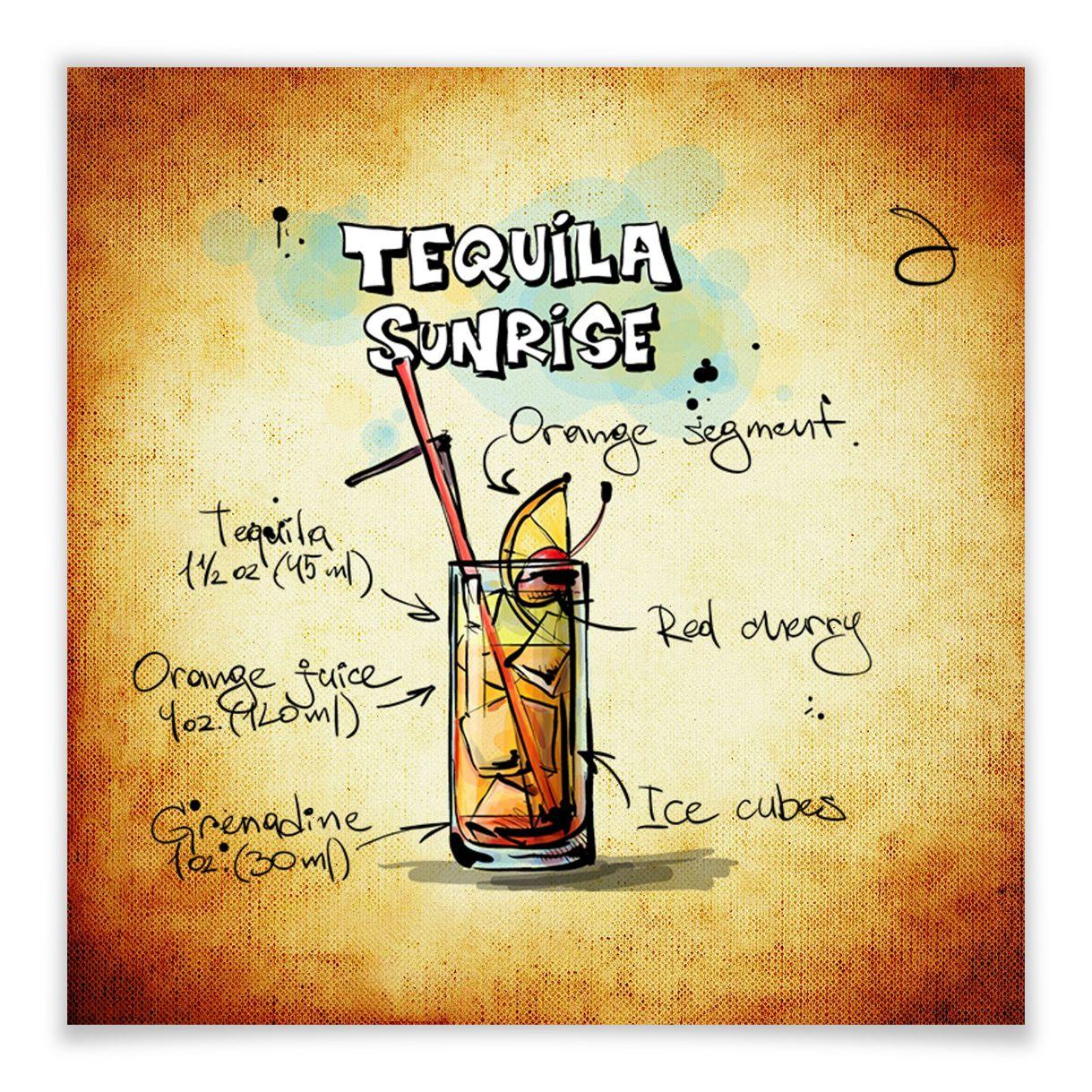 Poster - Tequila Sunrise - Recette