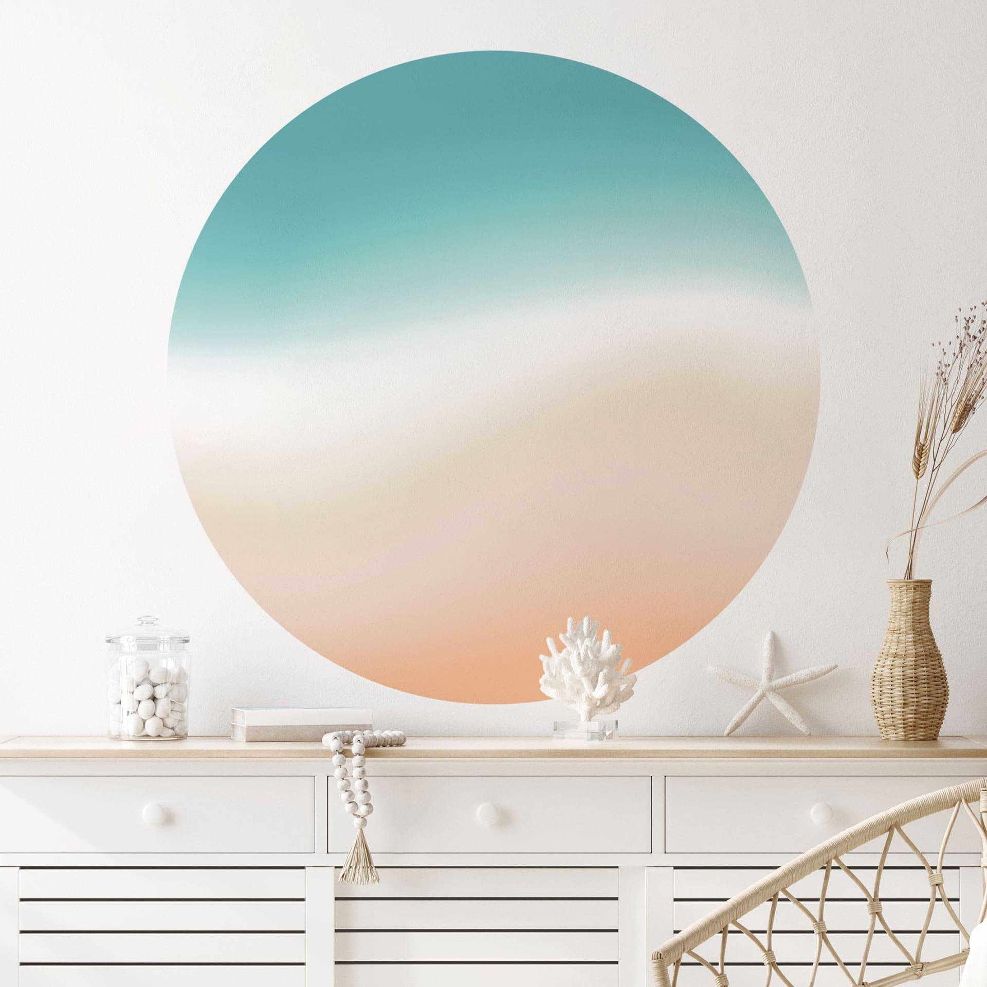 Vinilo decorativo Ombre - Olas en la playa - Redondo