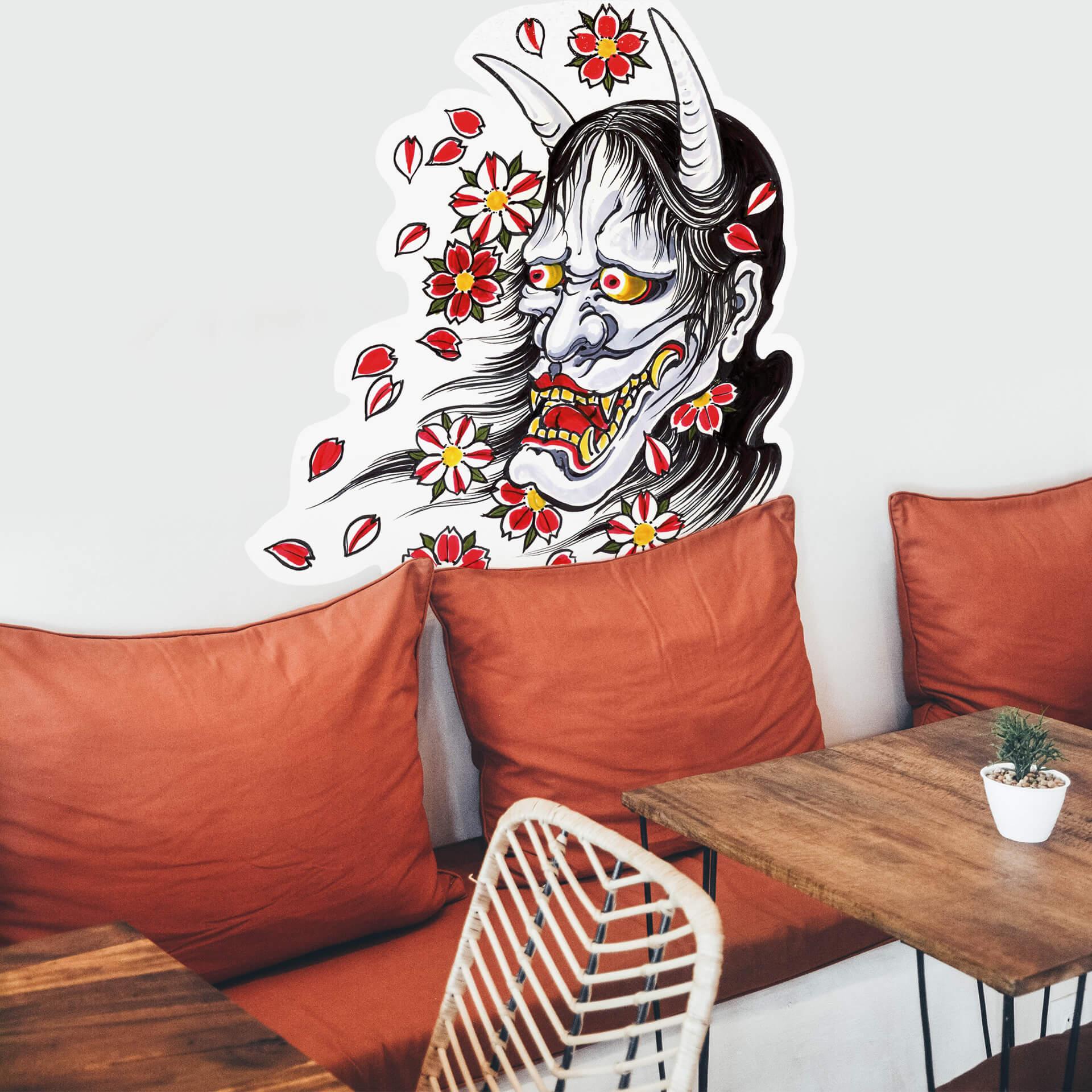 Sticker mural - Miami Ink - Masque Hannya 