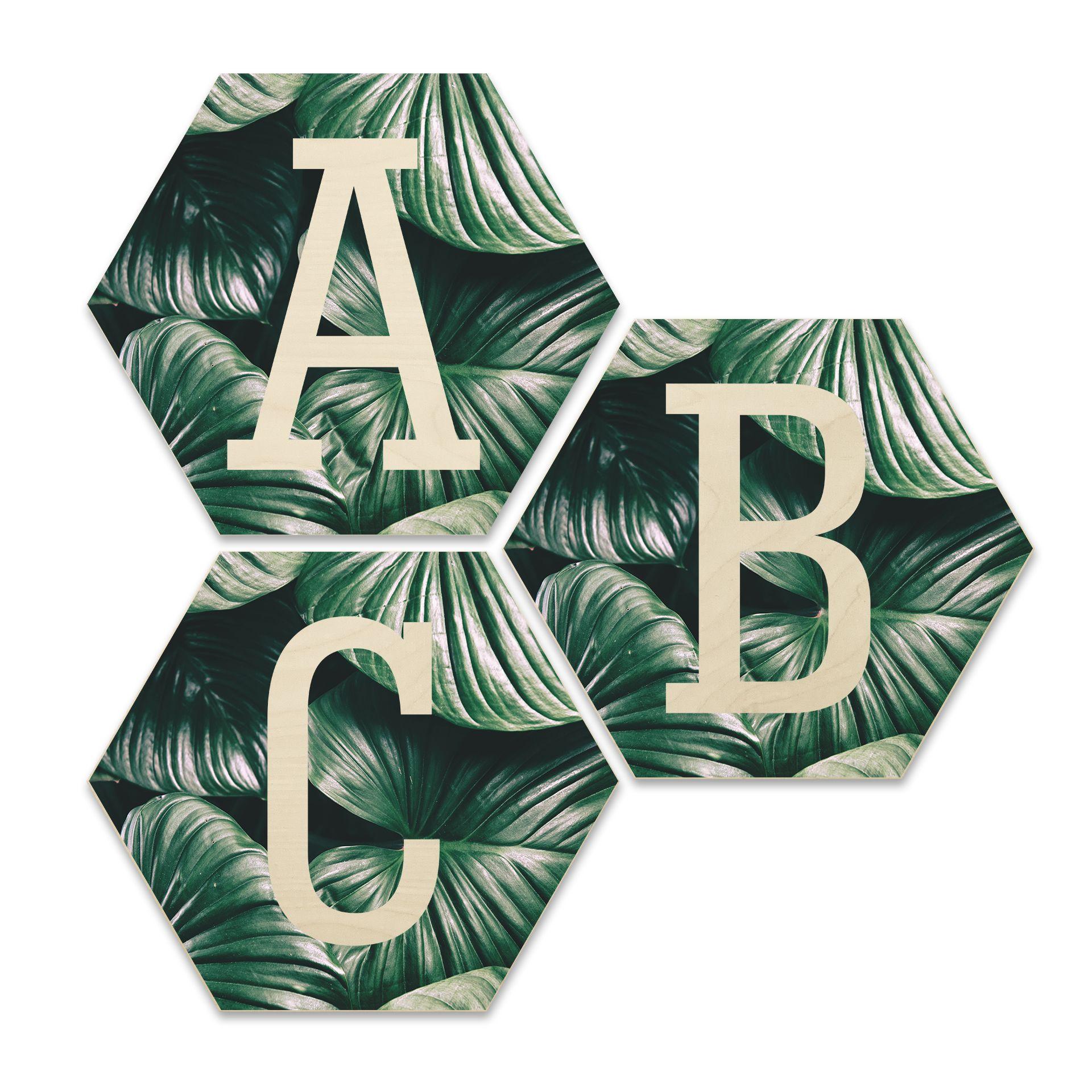 Hexagon bogstaver - Birketræ - Jungle