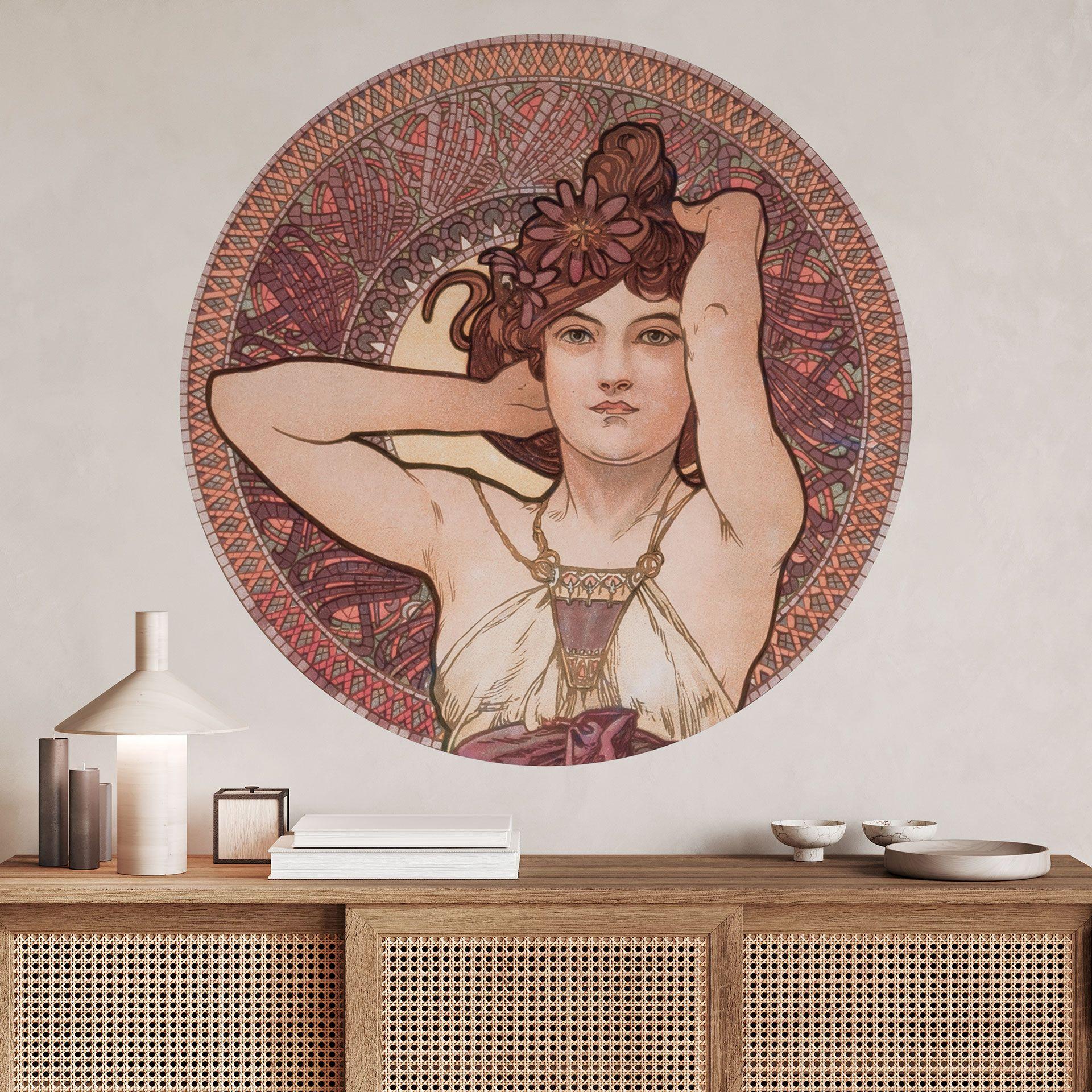 Mucha Wallsticker - Ædelsten: Ametyst - Rund