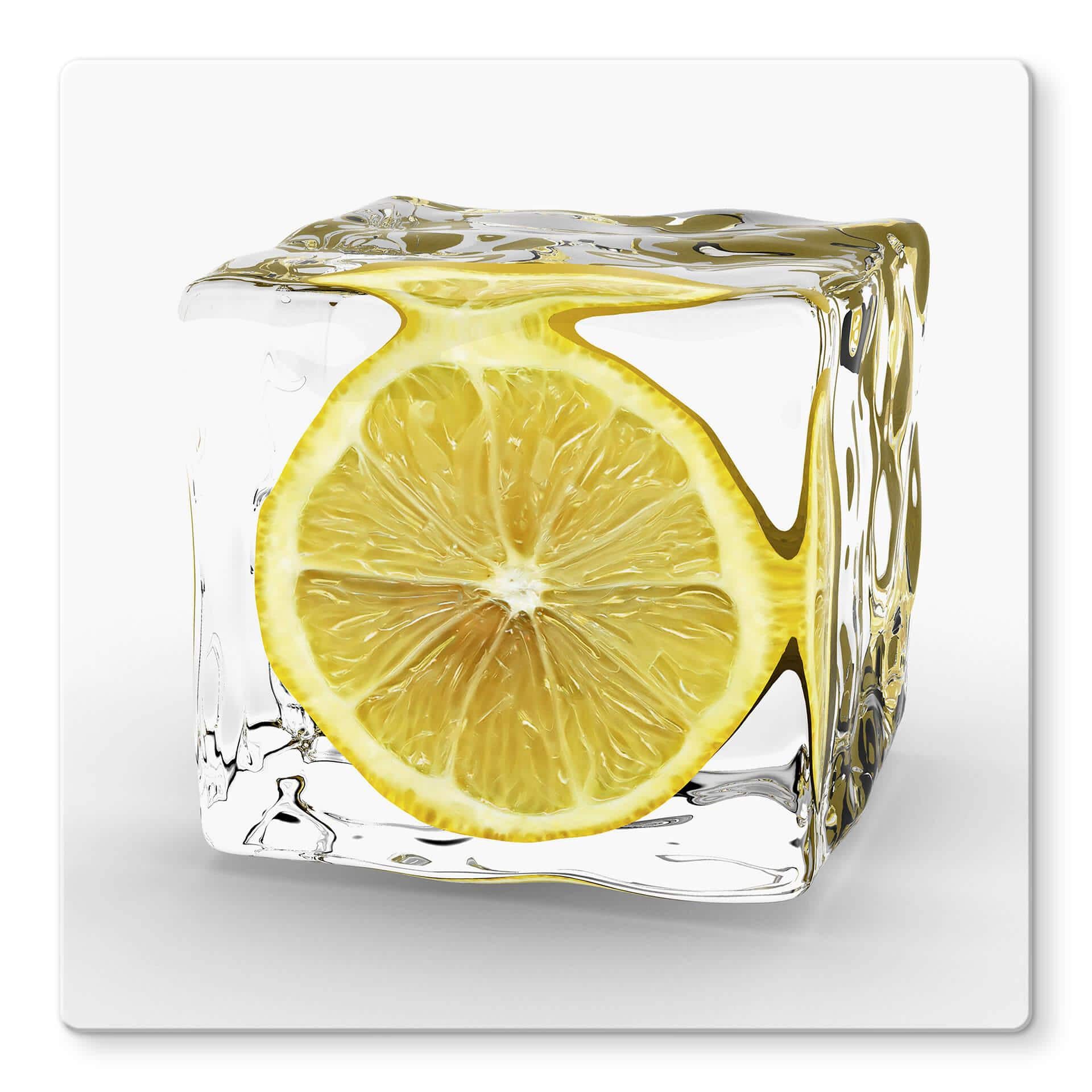 Tableau en verre - Glaçon rondelle de citron
