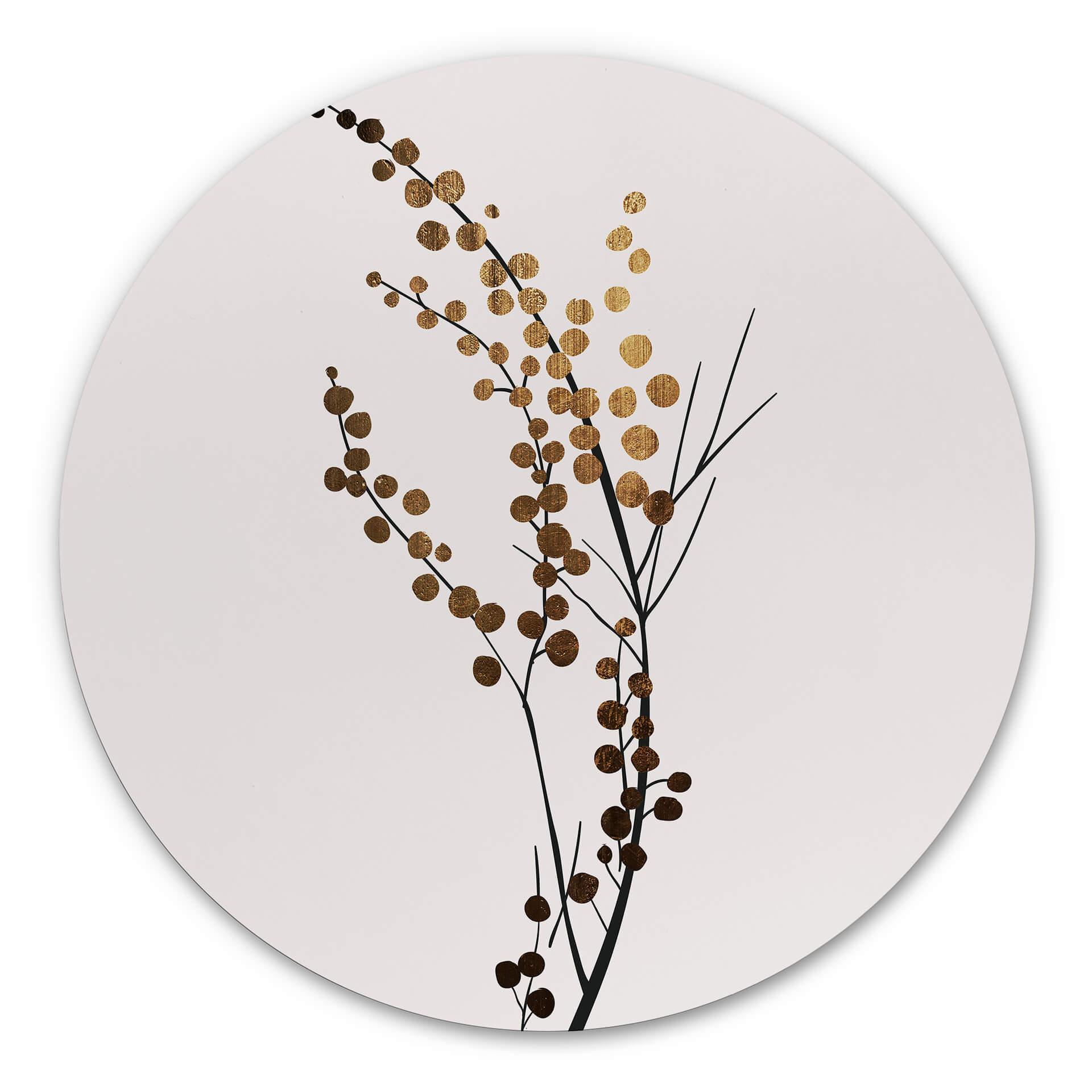 Wandcirkel Kubistika - Golden Branch