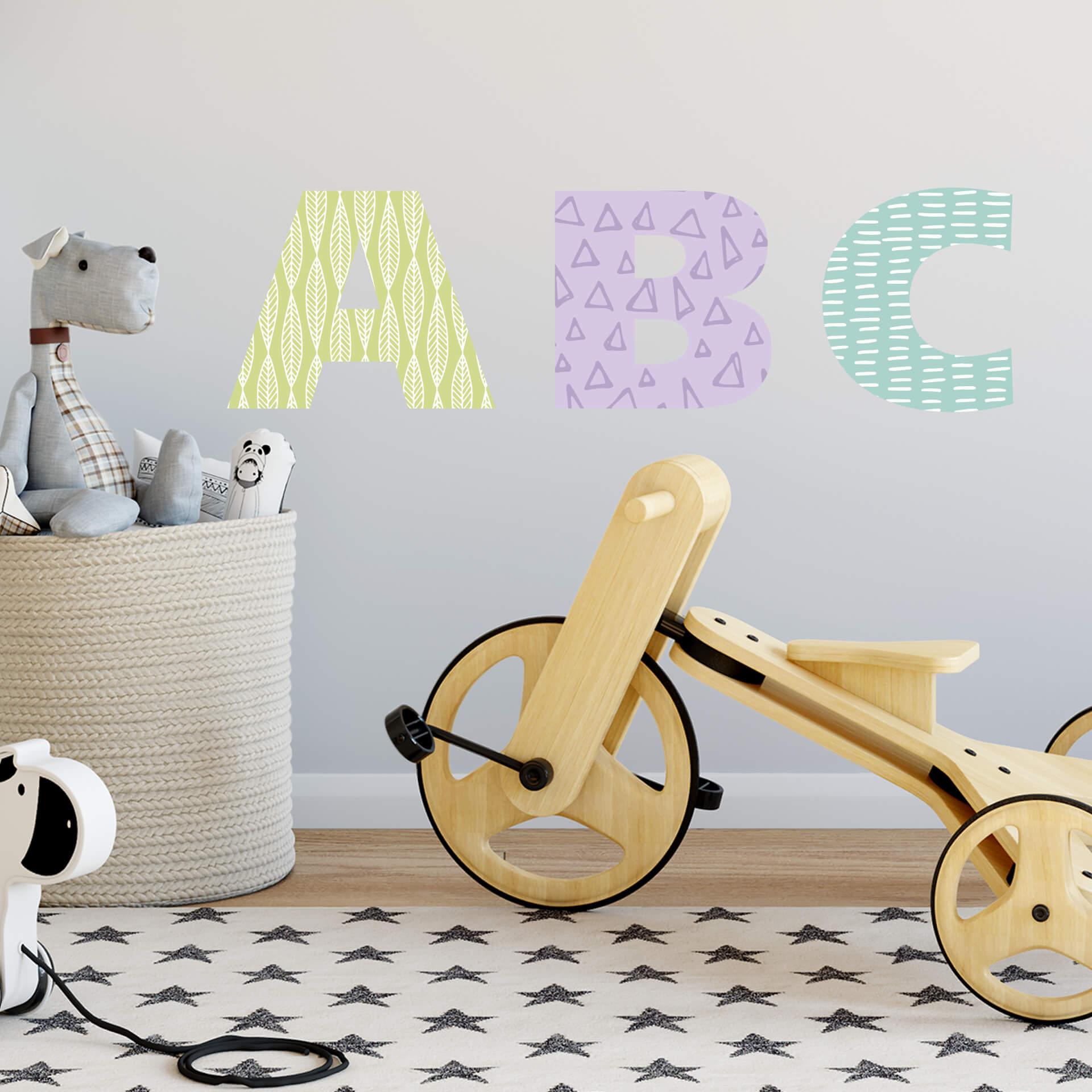 Wallsticker - Navn, alfabet Geometrisk