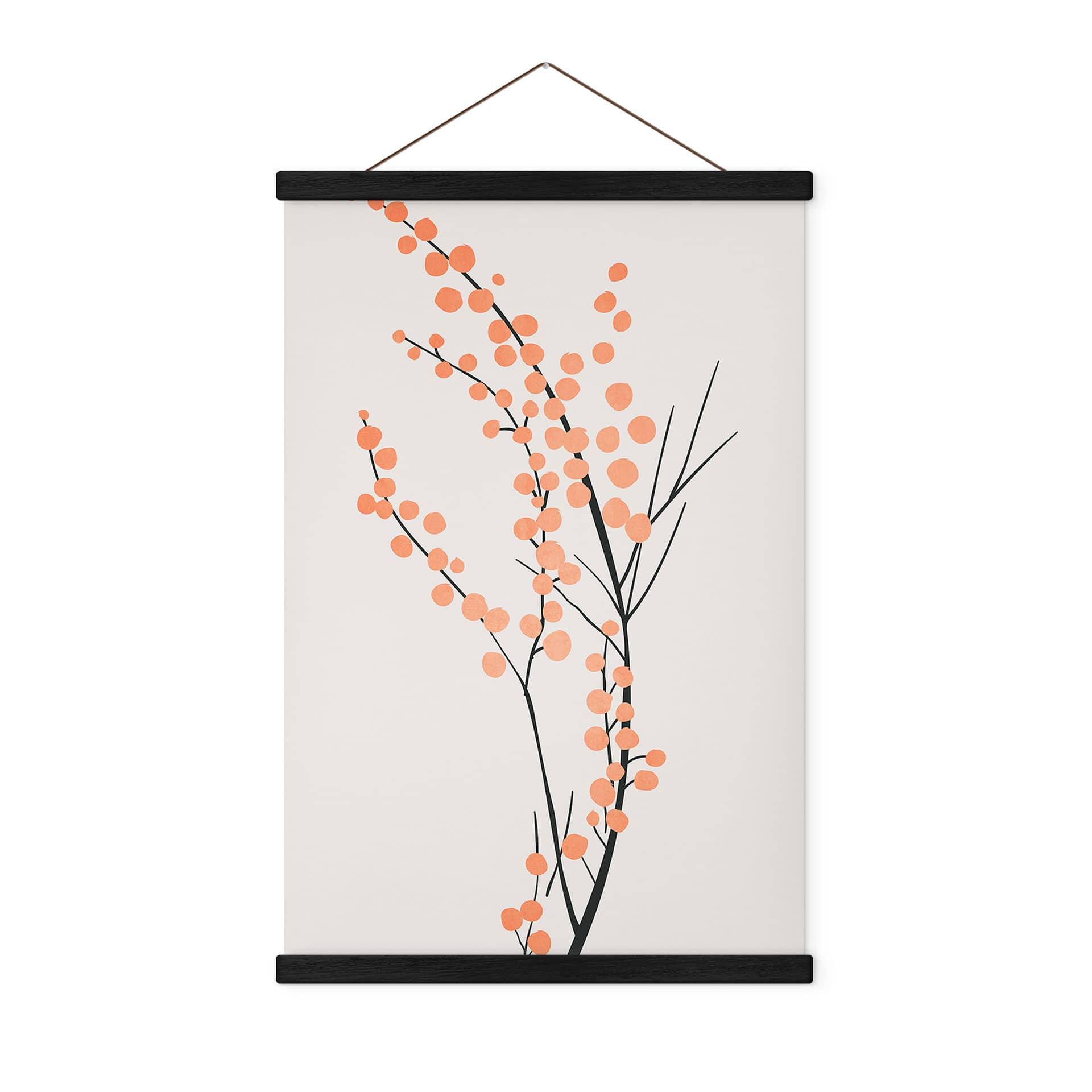 Póster de tela Flores de cerezo color melocotón - Kubistika