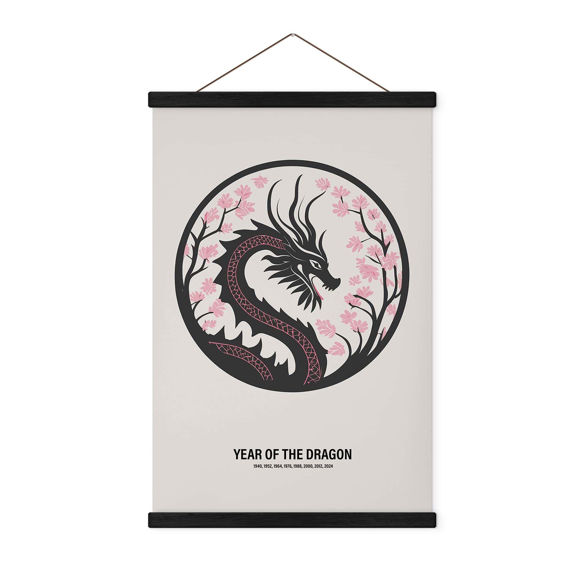 Póster de tela Signo del zodiaco chino - Año del Dragón - Paperago