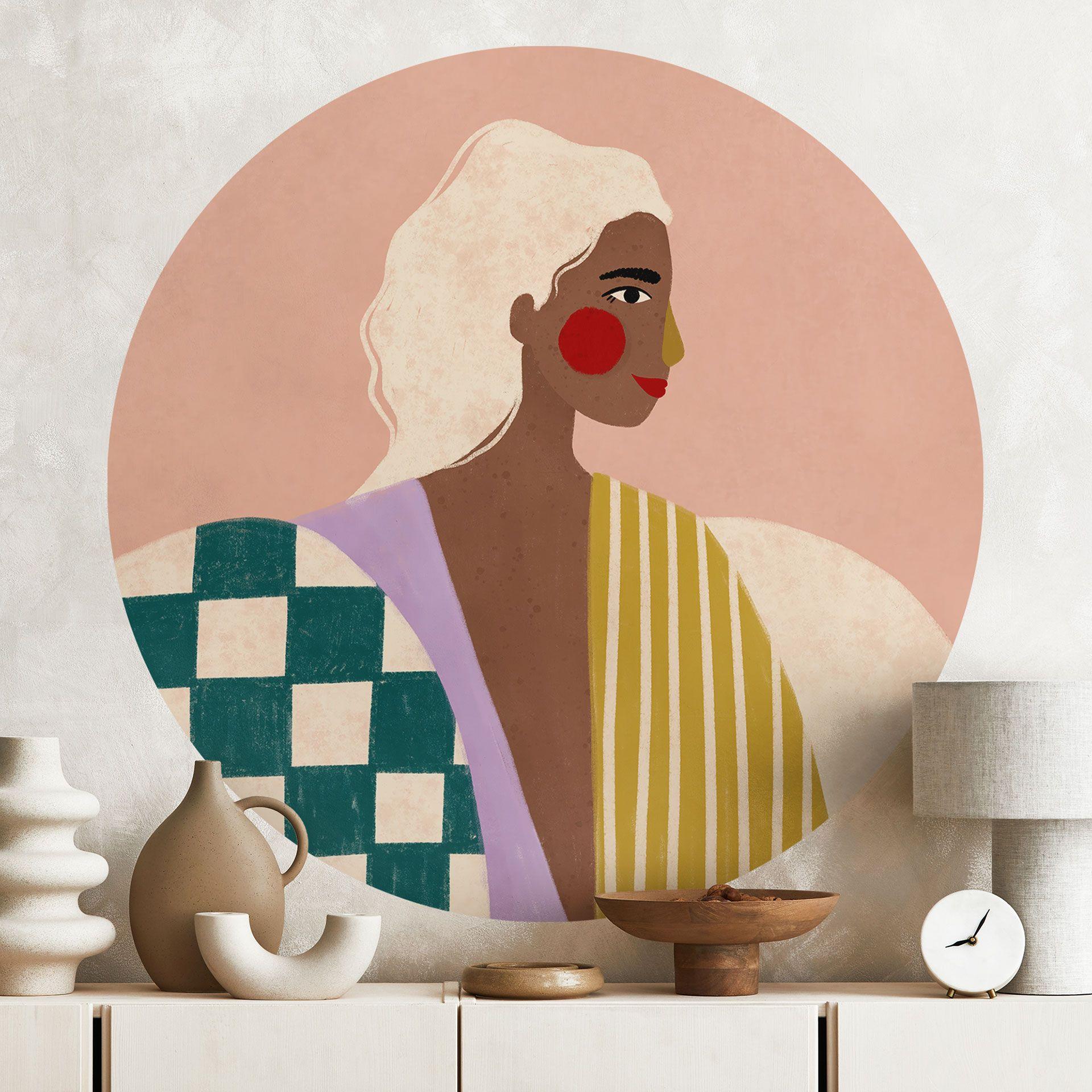 Vinilo decorativo Mujer con Muestras: Un icono moderno - Müller - Redondo
