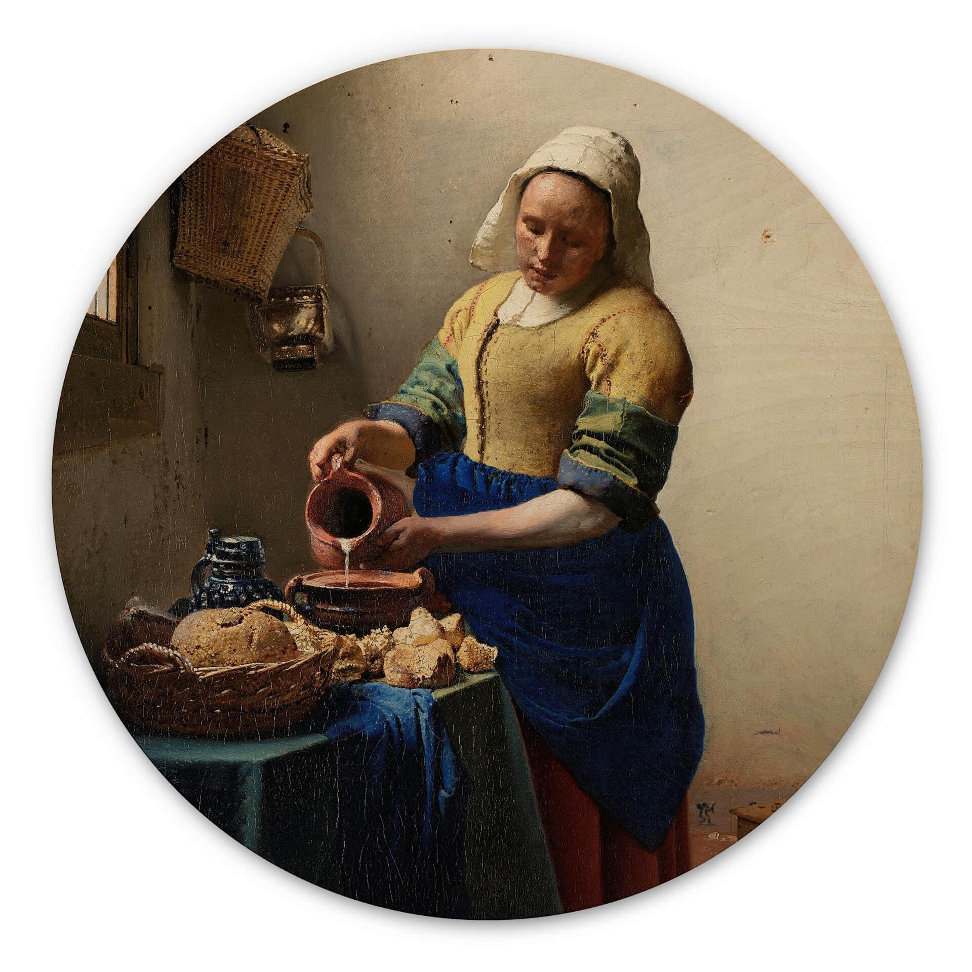 Billede af træ fra Vermeer - Pigen med mælkekanden - Rund