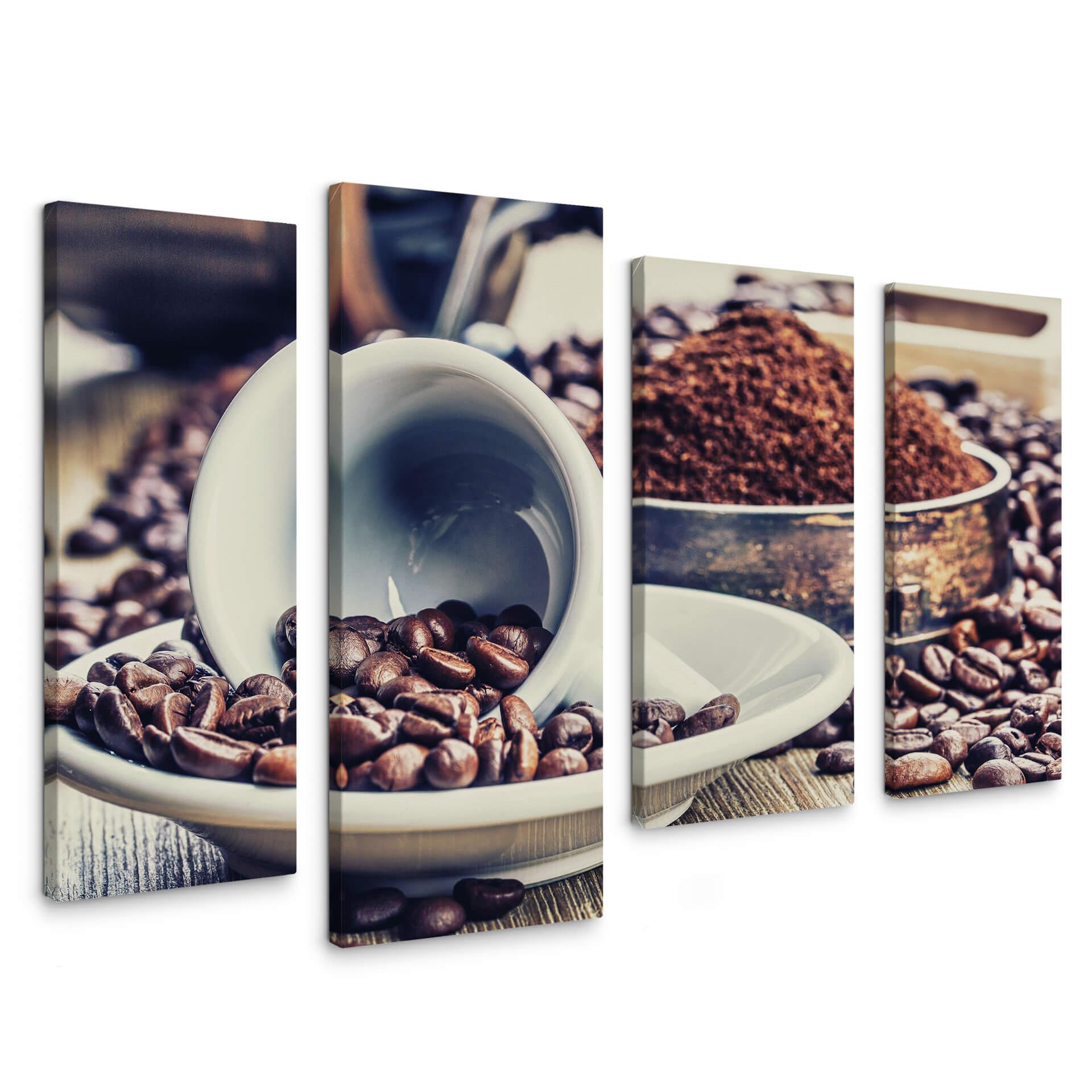 Tableau sur toile - Rêves de café (4 parties) - Lærredsprint