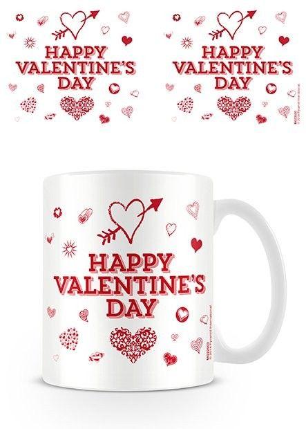 Krus, keramik krus Valentine's Day - Happy