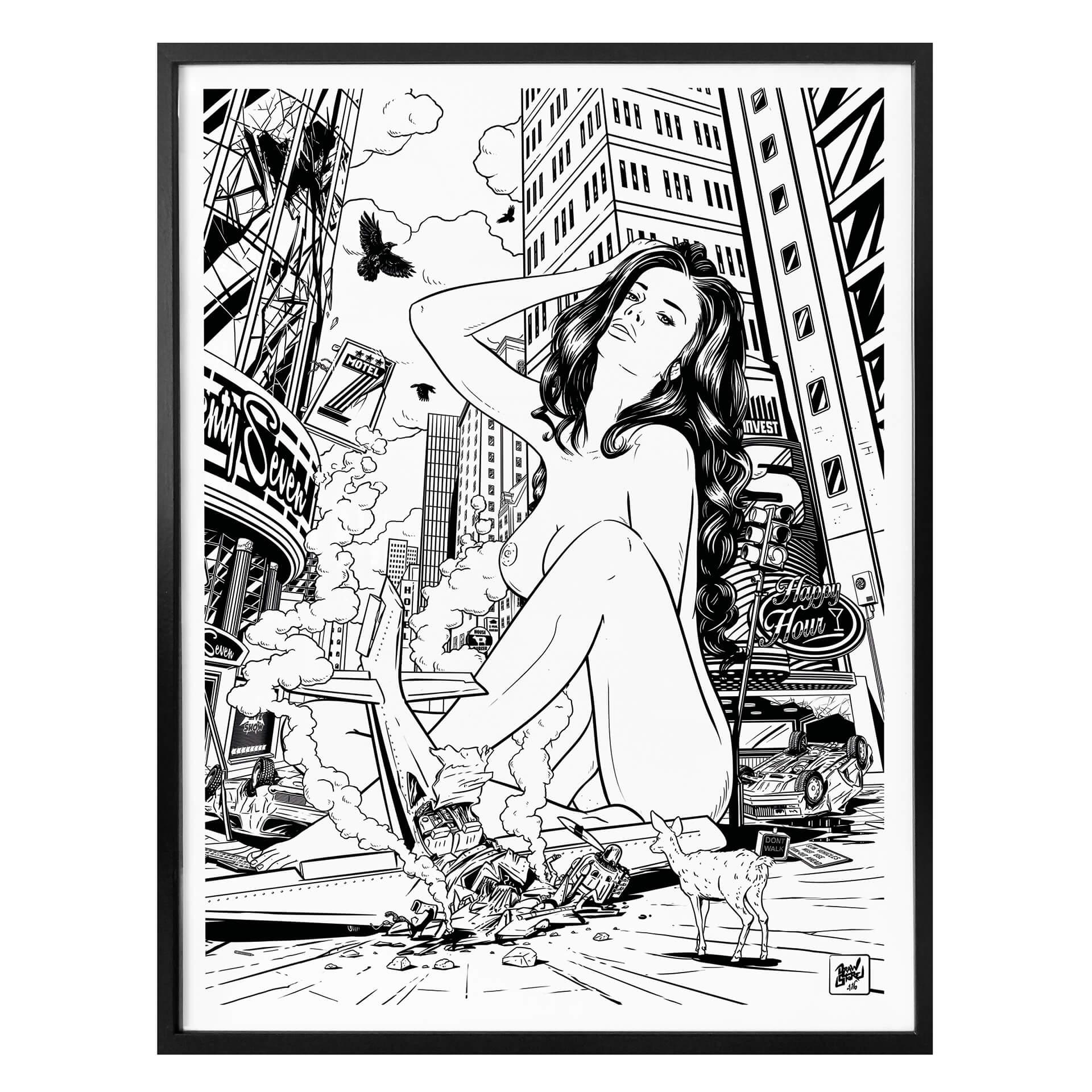 Poster Drawstore – Pin Up Plane Crash