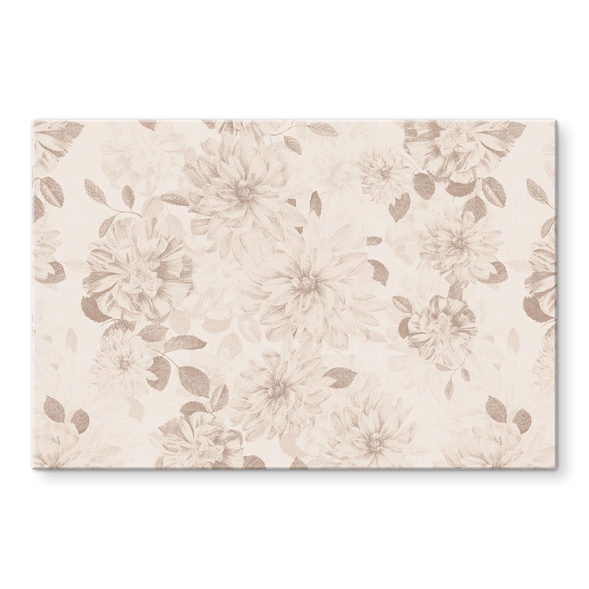 Billede af Dahliaer Shabby Chic Beige - Bloomery Decor – print på aluminium (Alu-Dibond)