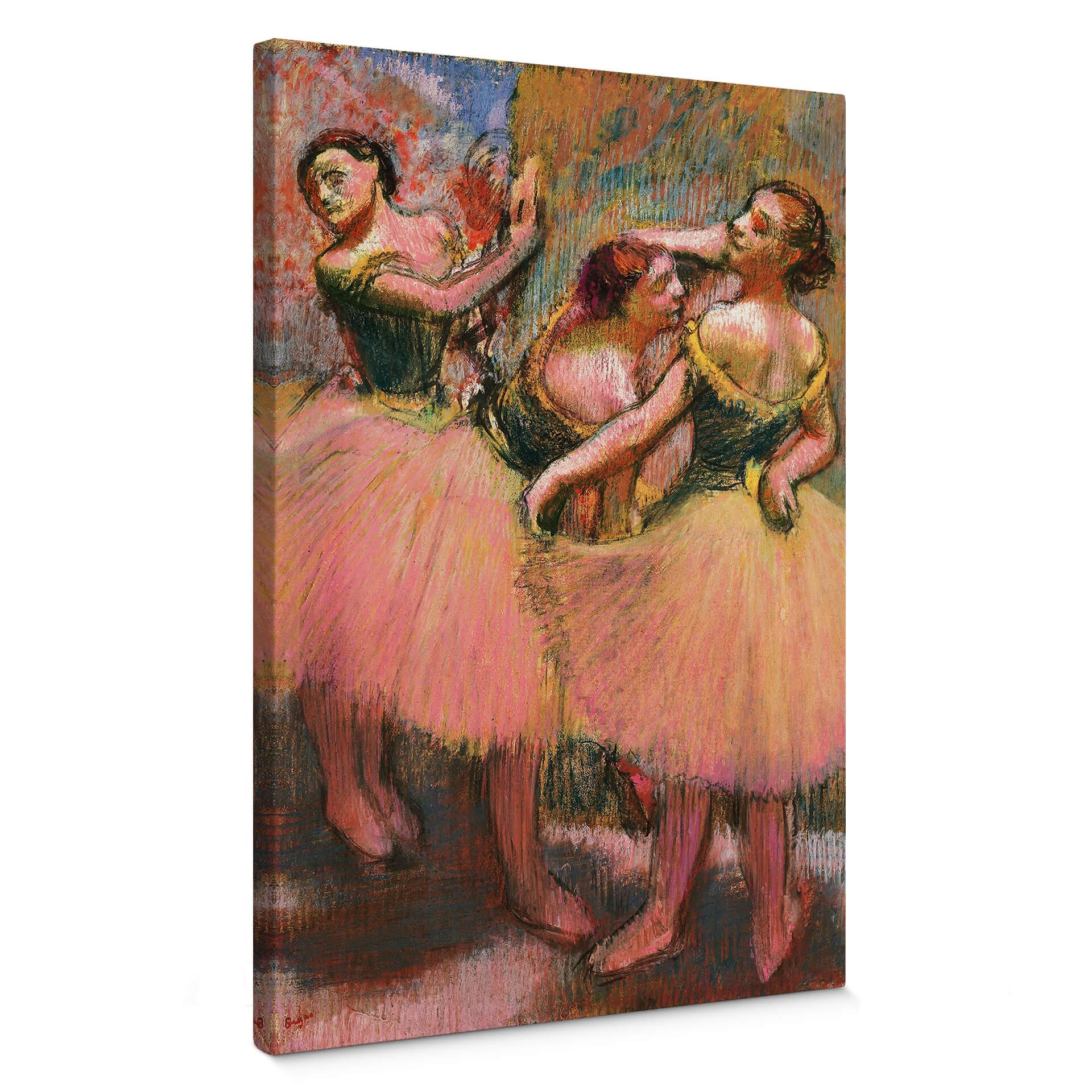 Lienzo Degas - Tres bailarinas con ramilletes verdes