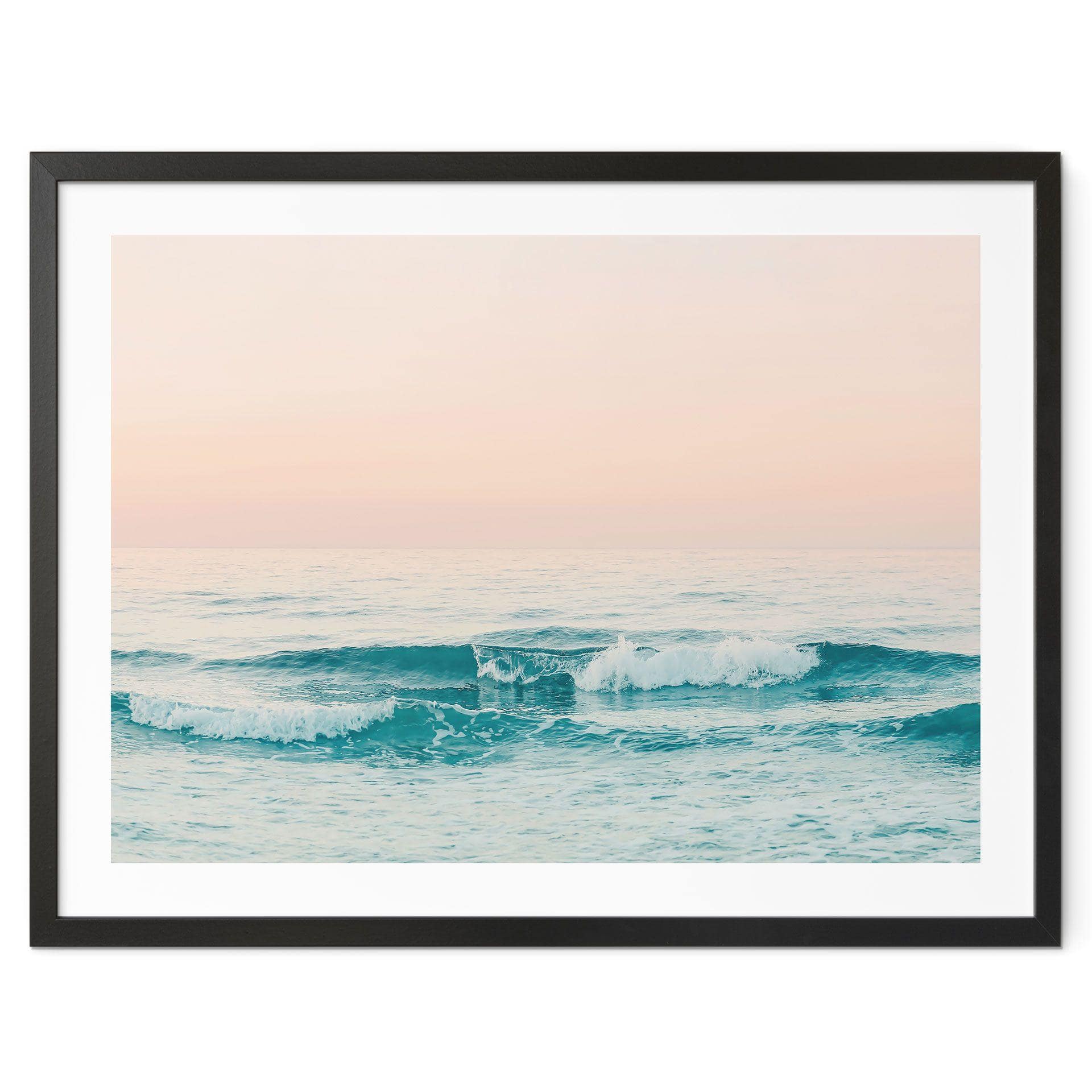 Póster Mar azul y cielo rosa en Grecia - Sisi & Seb
