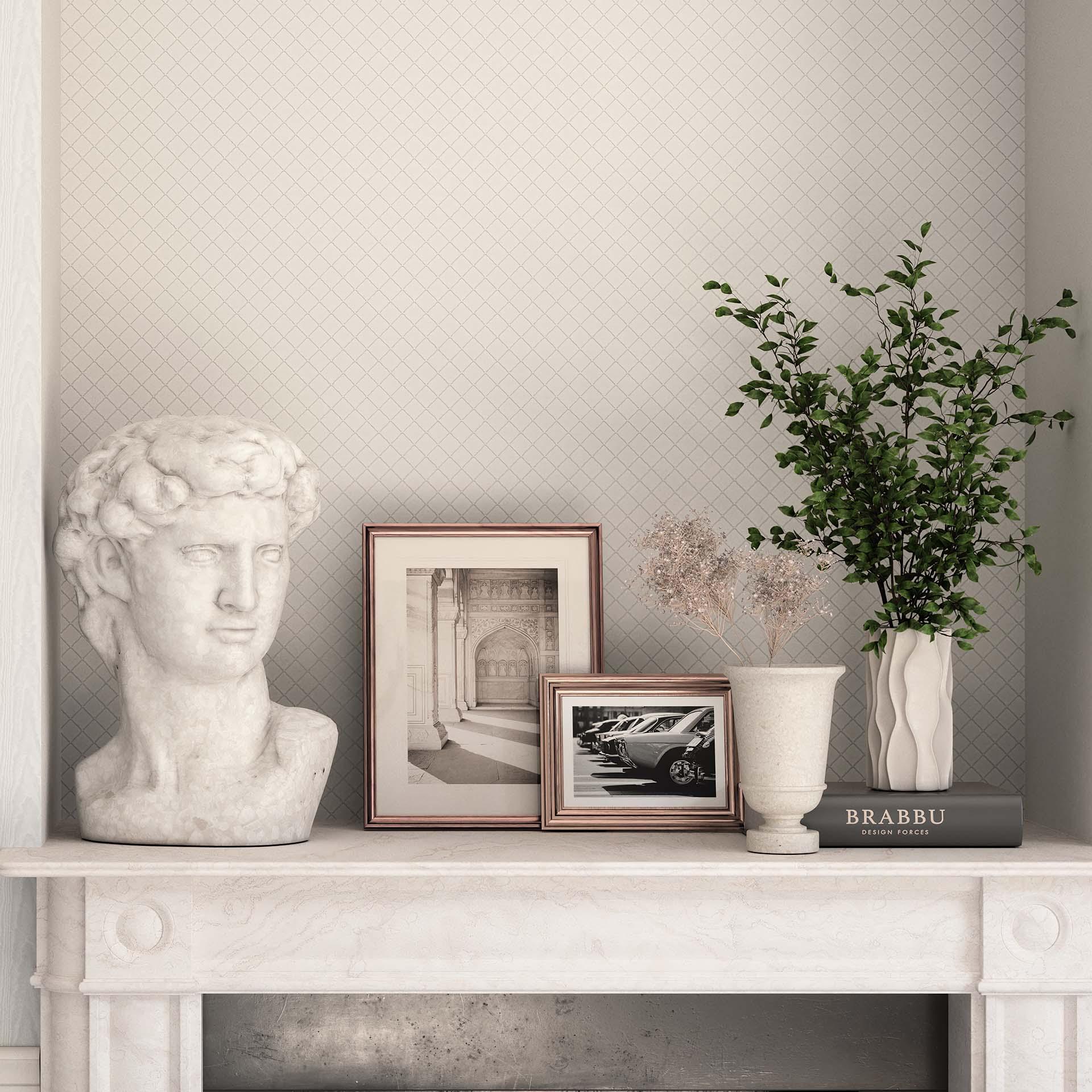 Papel pintado enredadera, papel pintado tejido-no tejido Erismann Versailles blanco, gris, plata