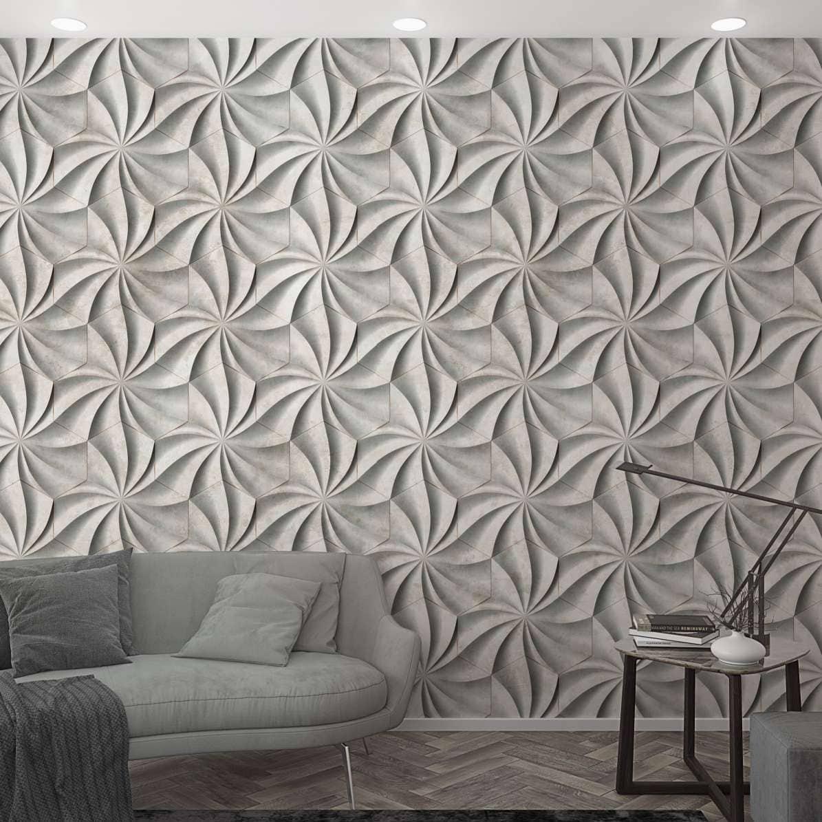 Klassisk 3D-tapet Fototapet grå, grafisk 2,70 x 1,59 m