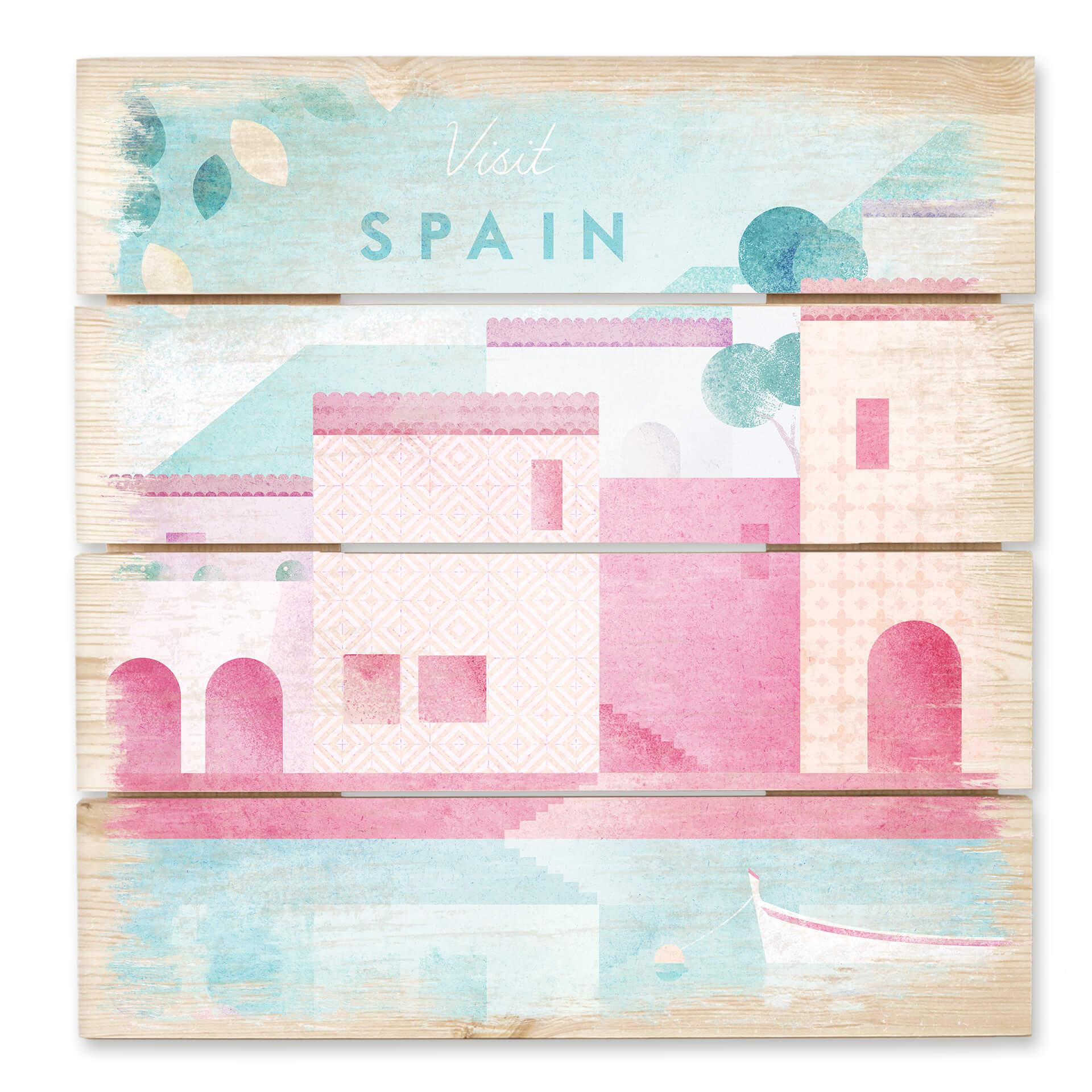 Cuadro de madera Rivers - España - 40x41,5 cm