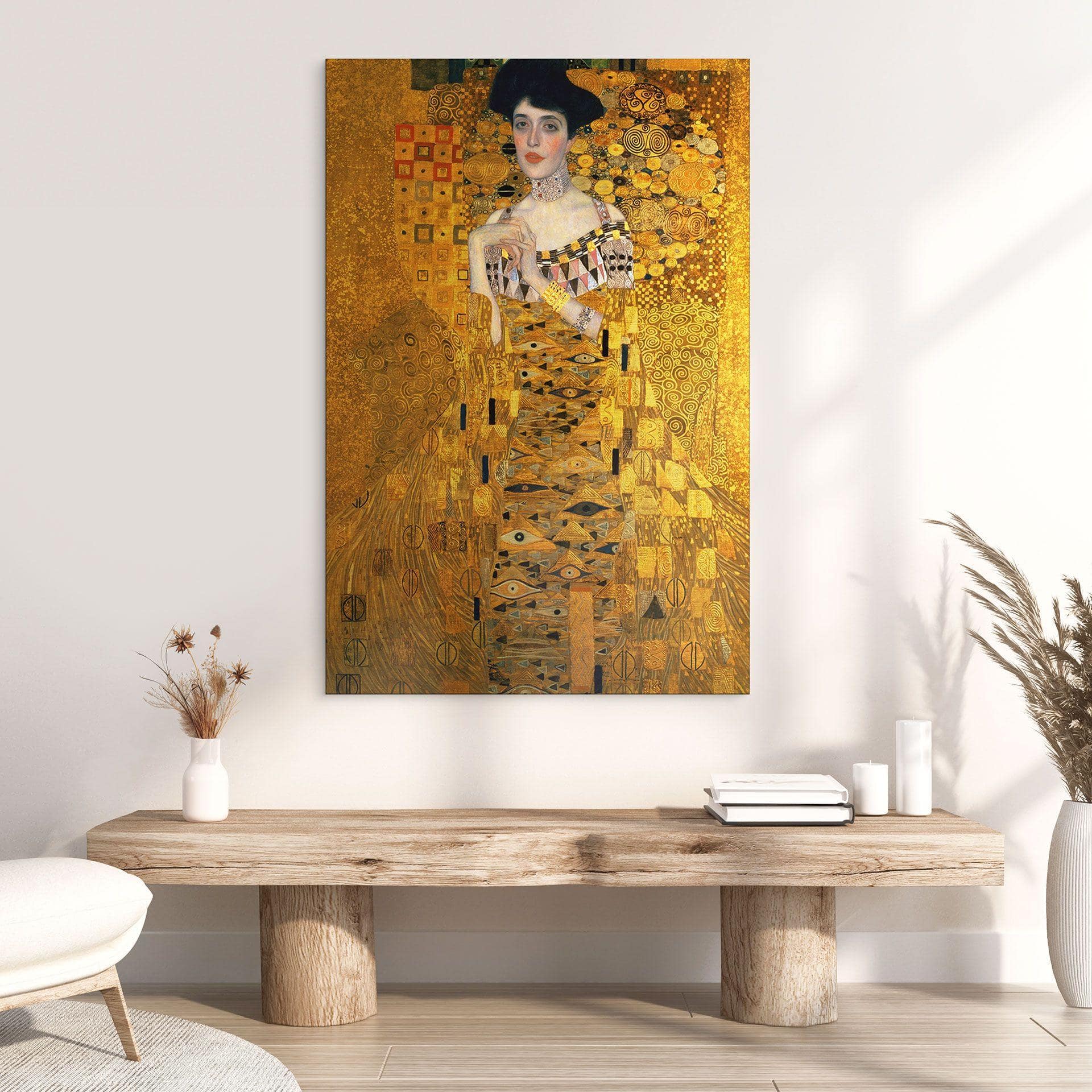 Geborsteld Alu-Dibond met goudeffect - Portret van Adele Bloch-Bauer - Klimt