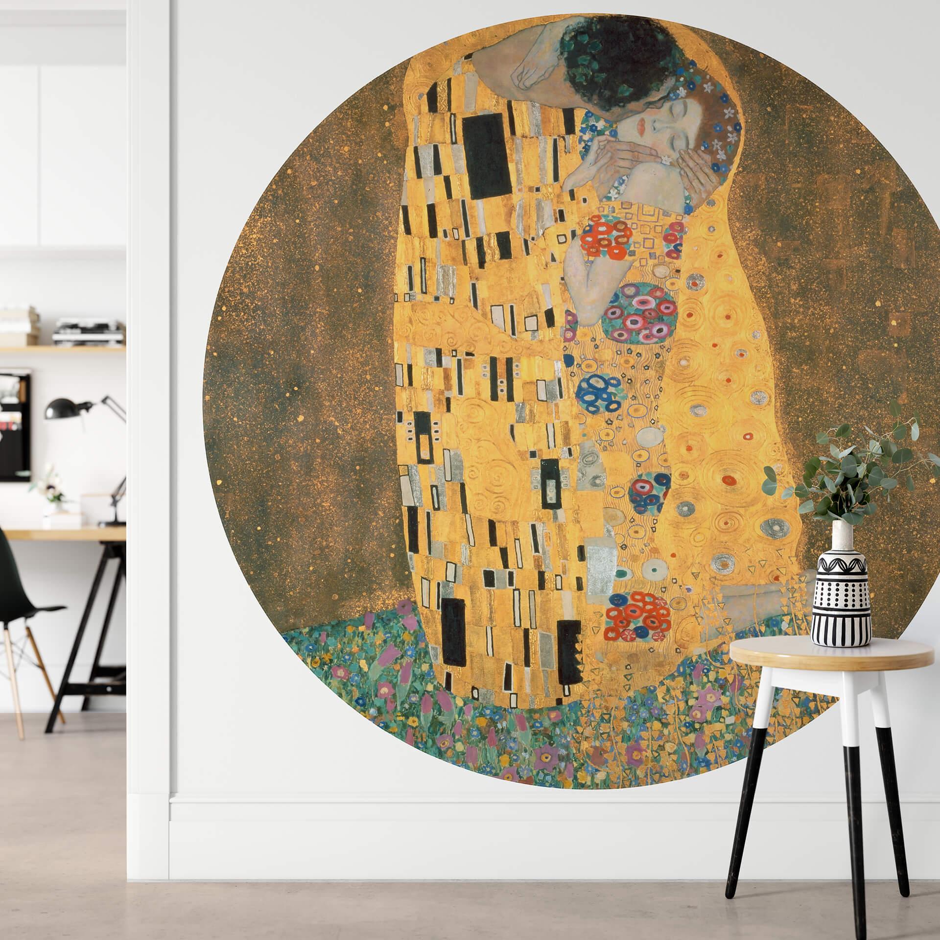 Fototapet - Rundt Klimt - Kyset - vliesetapet/selvklæbende non-woven tapet