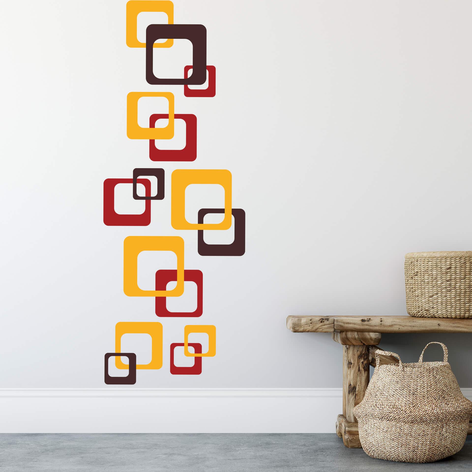 Wallsticker - Retro Firkanter Orange