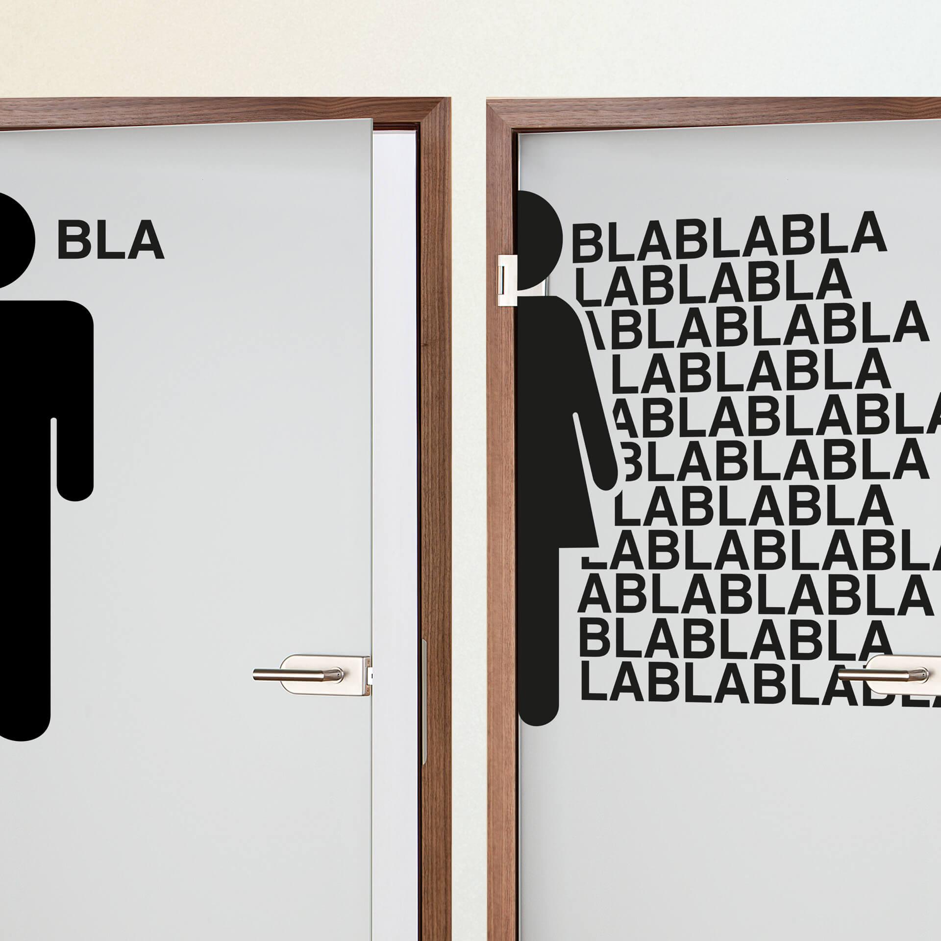 Wallsticker - WC - Bla-Bla-Bla - 80x76 cm