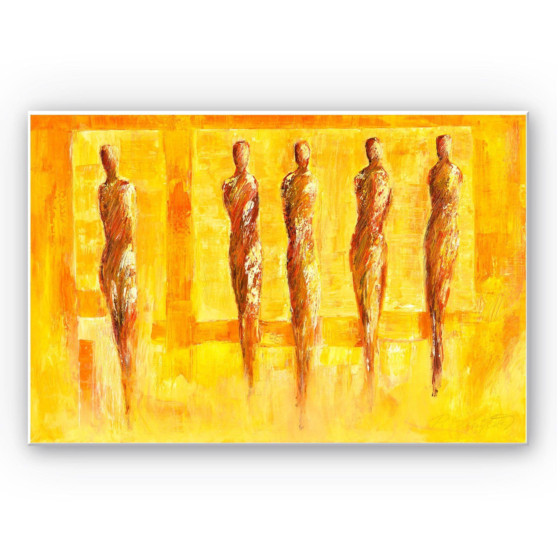Tableau Forex - Schüßler - Cinq personnages en jaune