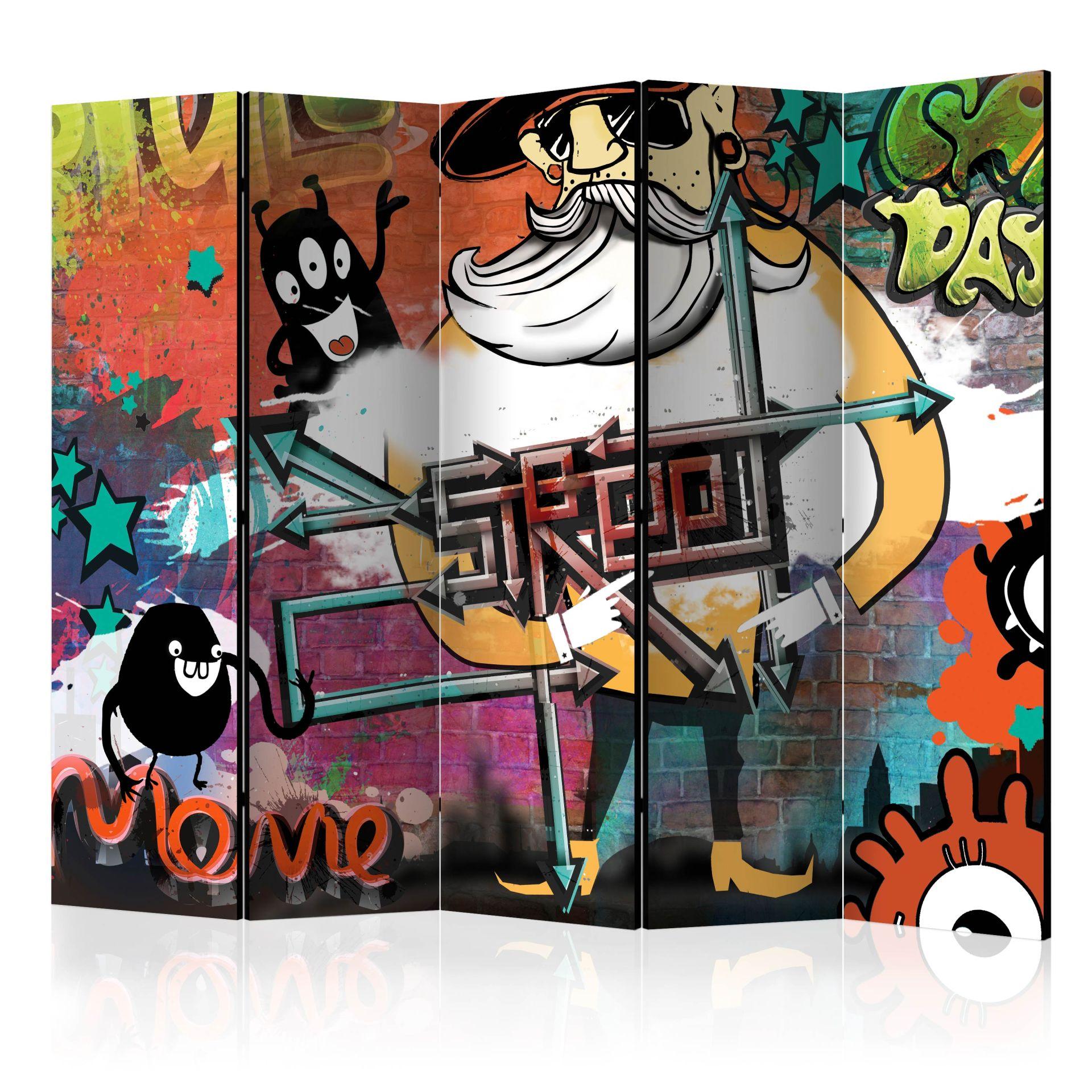 Rumdeler - Graffiti - City cinema , 5-delt - 225x172 cm