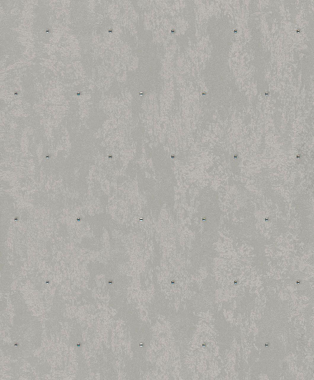 Ikke-vævet tapet betonlook, rhinestones metal look moderne blank i gråbrun 