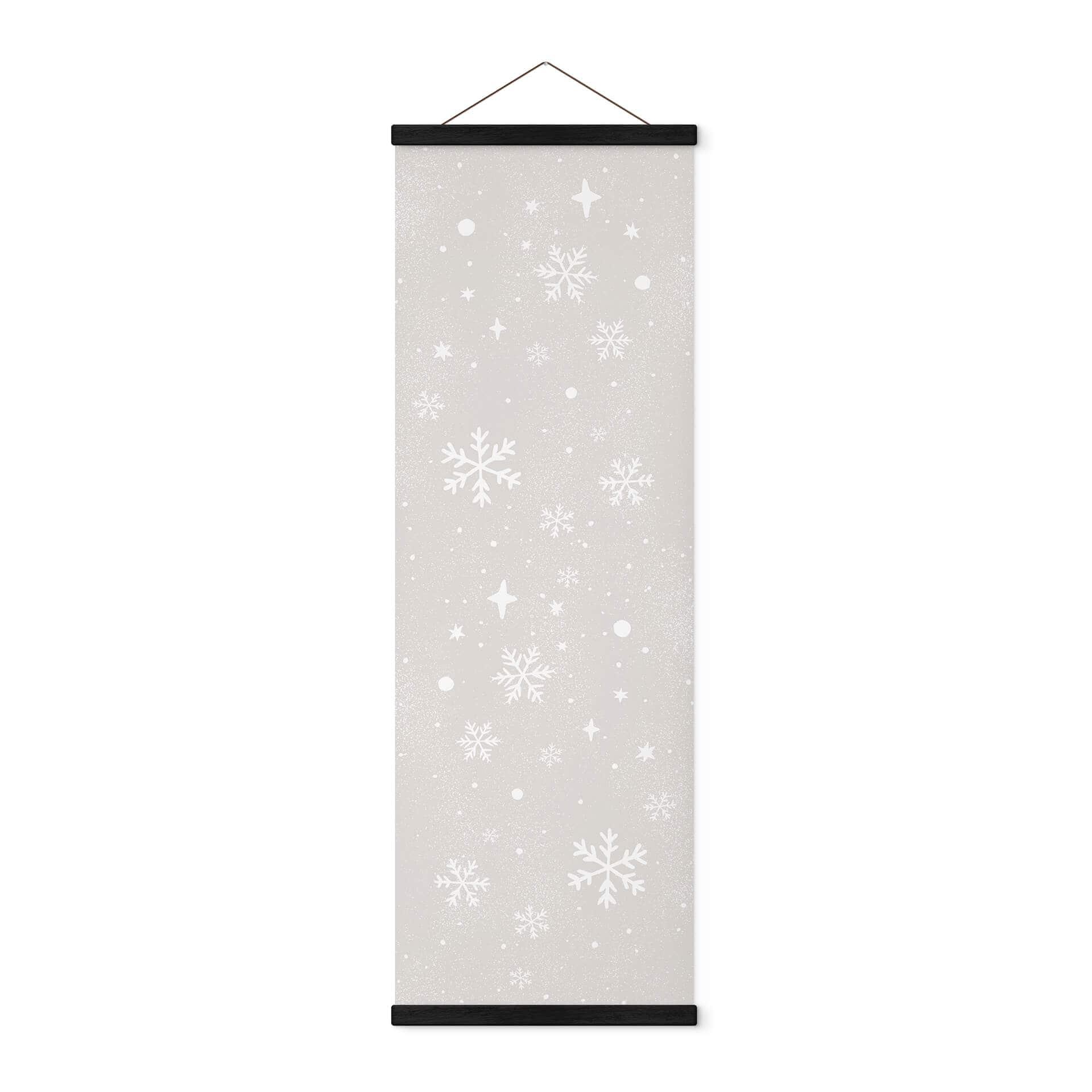 Póster de tela de Navidad - Panorama de los copos de nieve - Orara Studio