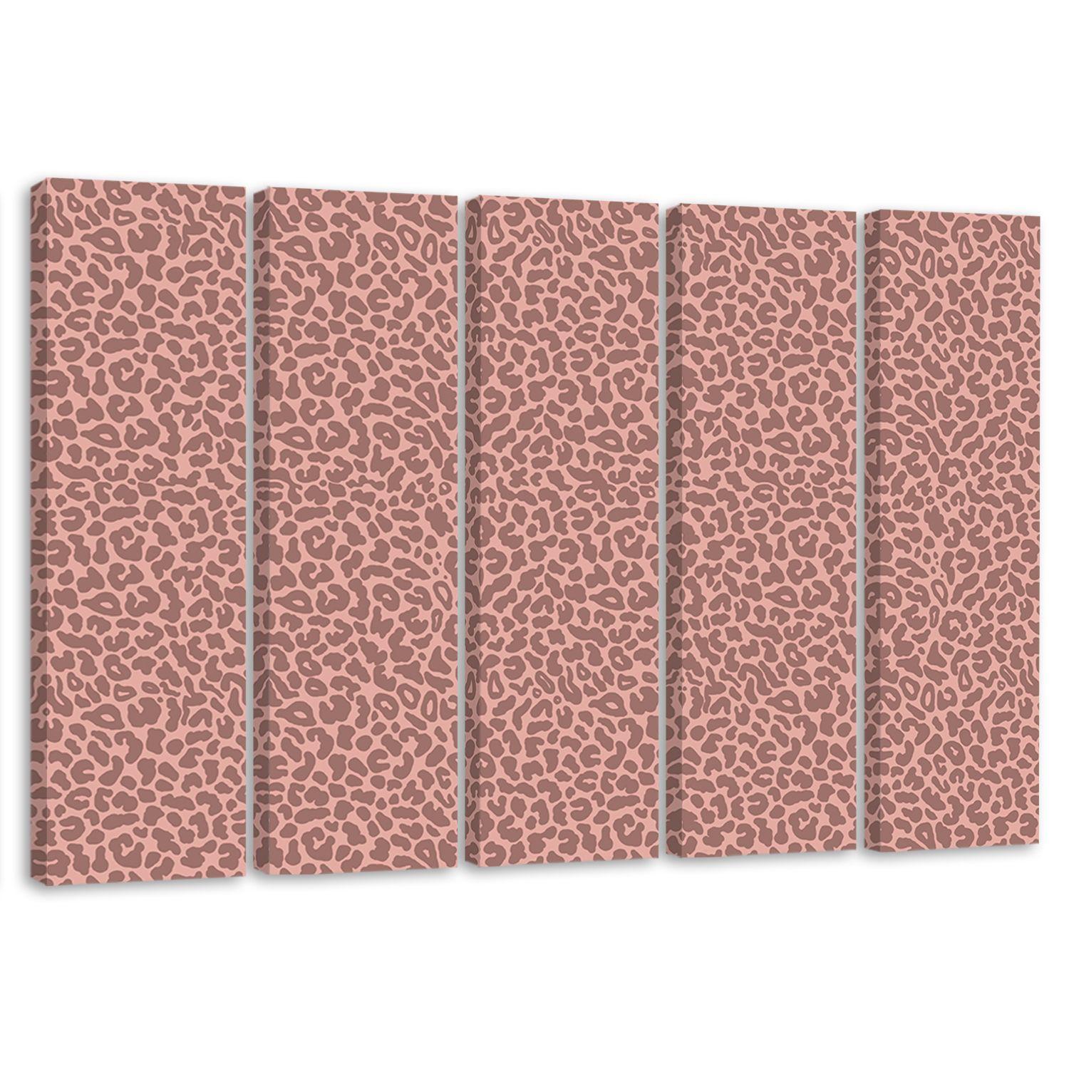 5 stykke lærredsprint, Leopard Leopard Pels Patches Mønster