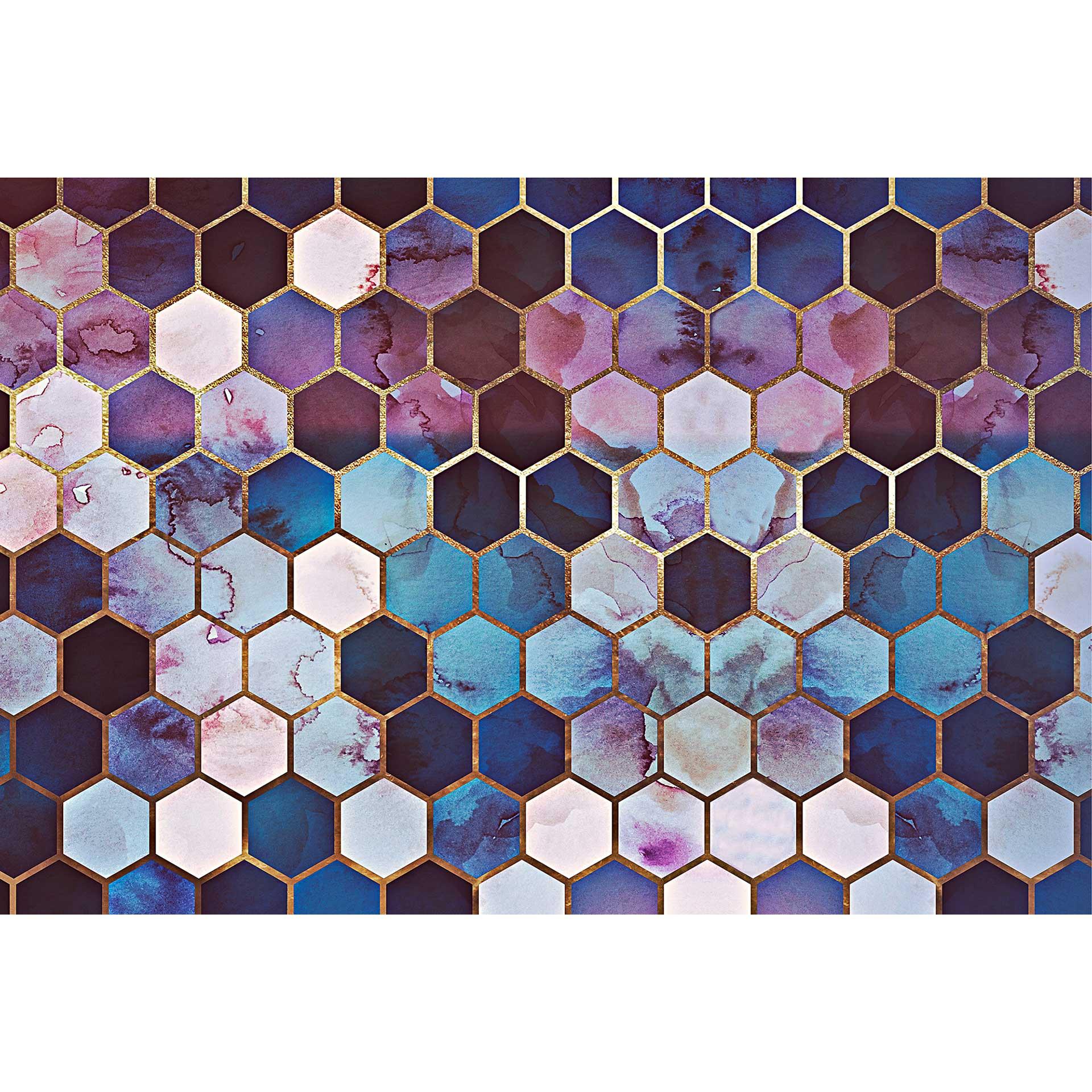 Livingwalls papier peint photo ARTist Rugged Marble Marmor bleu, or, violet