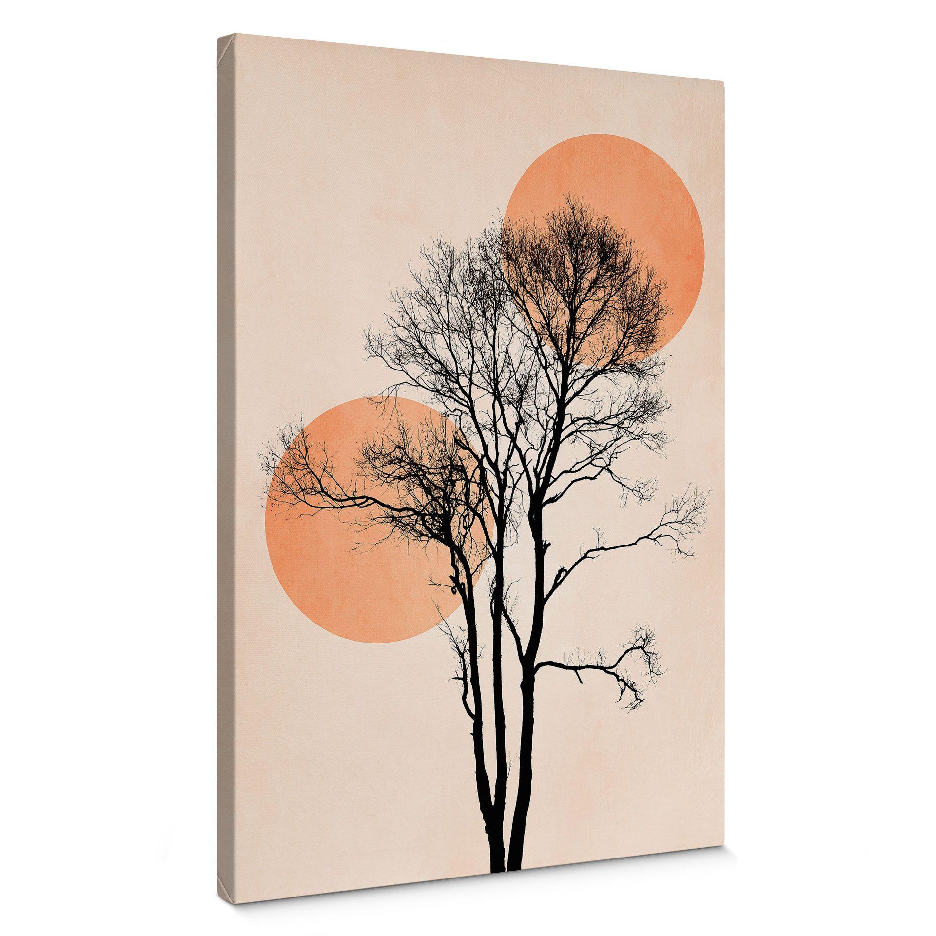 Lienzo sol y luna en naranja - Kubistika