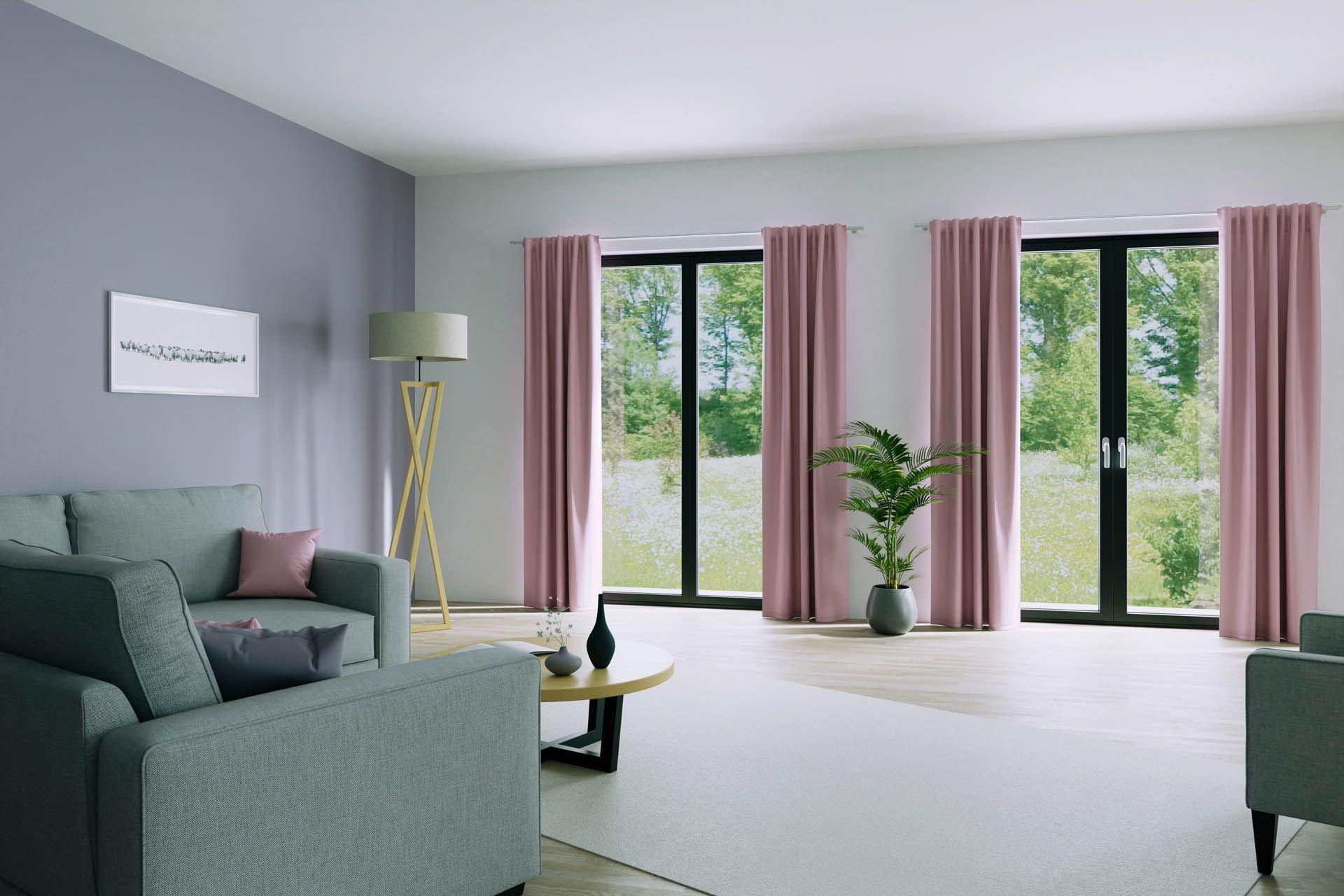Homing Fertigschal mit verdeckten Schlaufen Galdin rose -  2,45 x 1,4 m