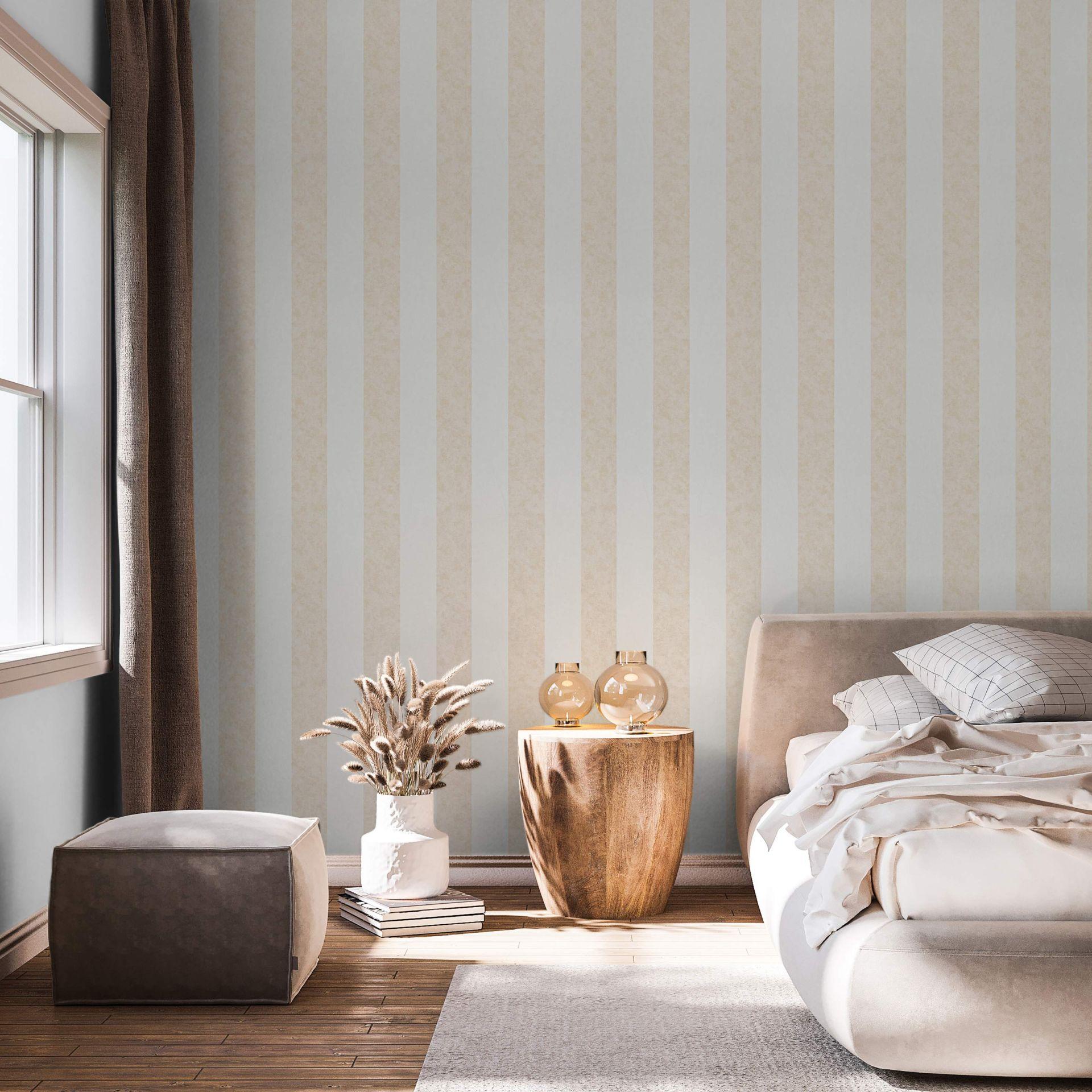 Multistribet tapet, non-woven Shades Iconic hvid, beige