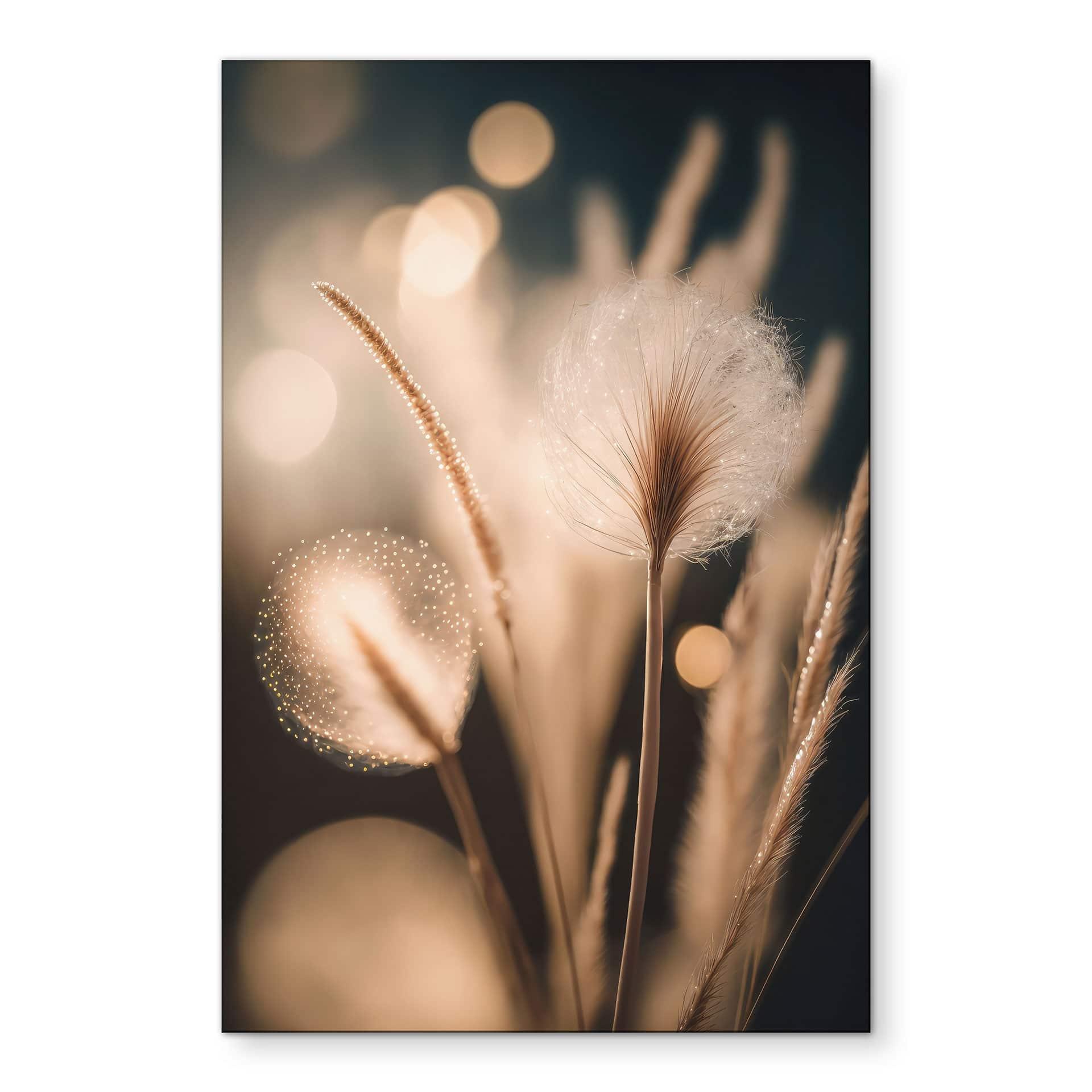 Billede Boho-græsser i gyldent lys - Aluminium Dibond - Treechild – print på aluminium (Alu-Dibond)