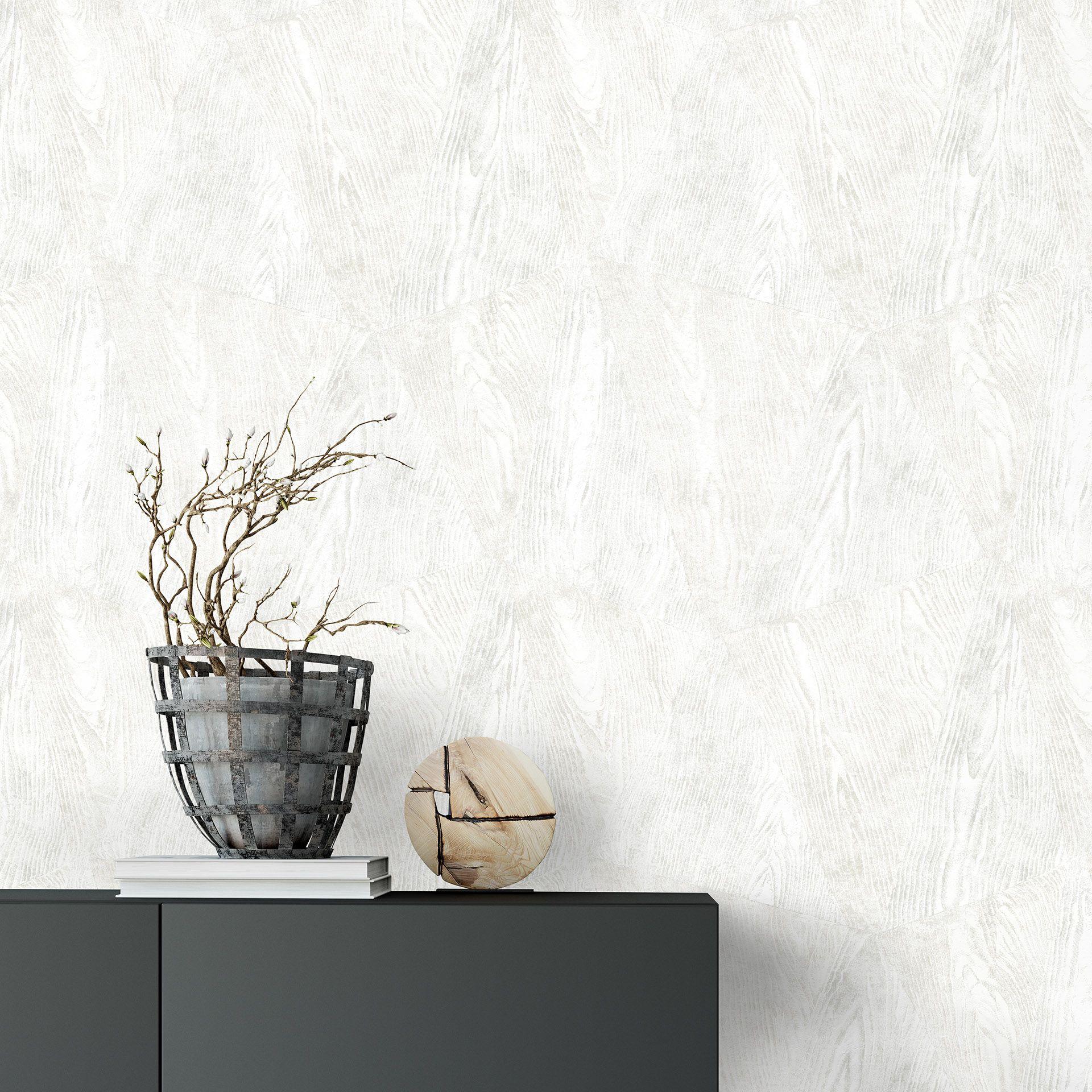 Træ tapet Opus creme