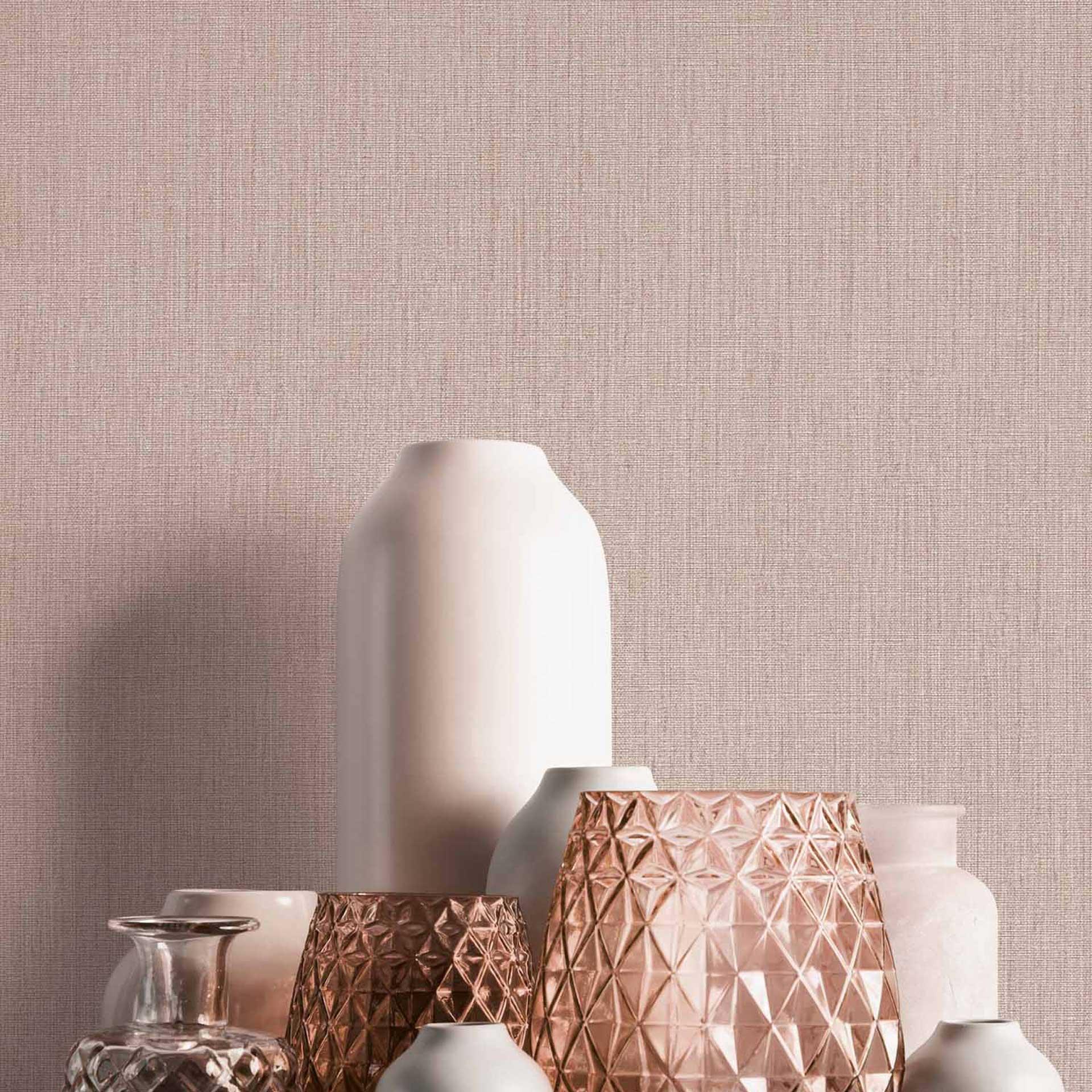 Non-woven tapet i taupe - Elegant ensfarvet tapet med fin struktur til stilfuldt interiør
