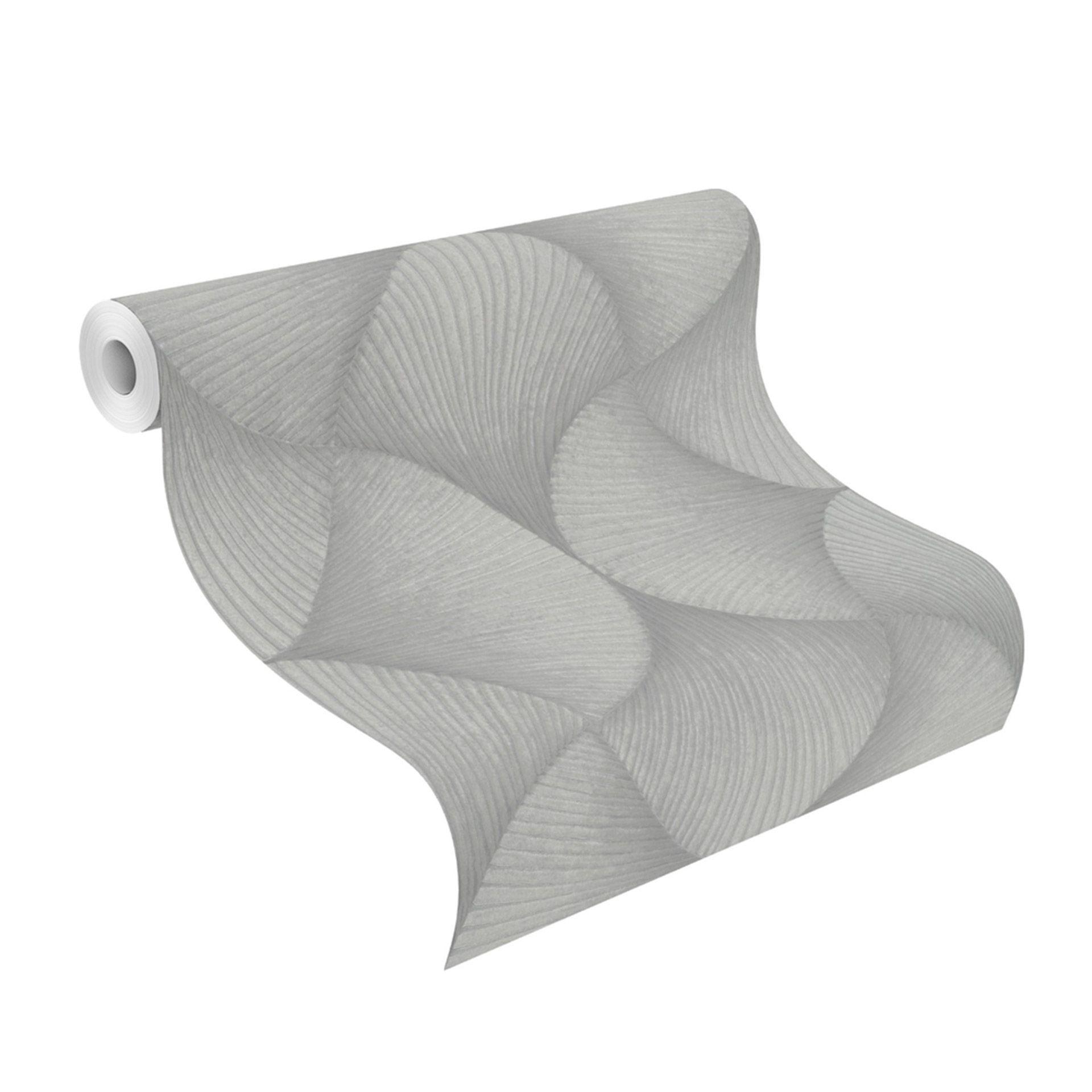 metallic tapet, non-woven tapet Sky Lounge sølvgrå 10,00x1,06 m