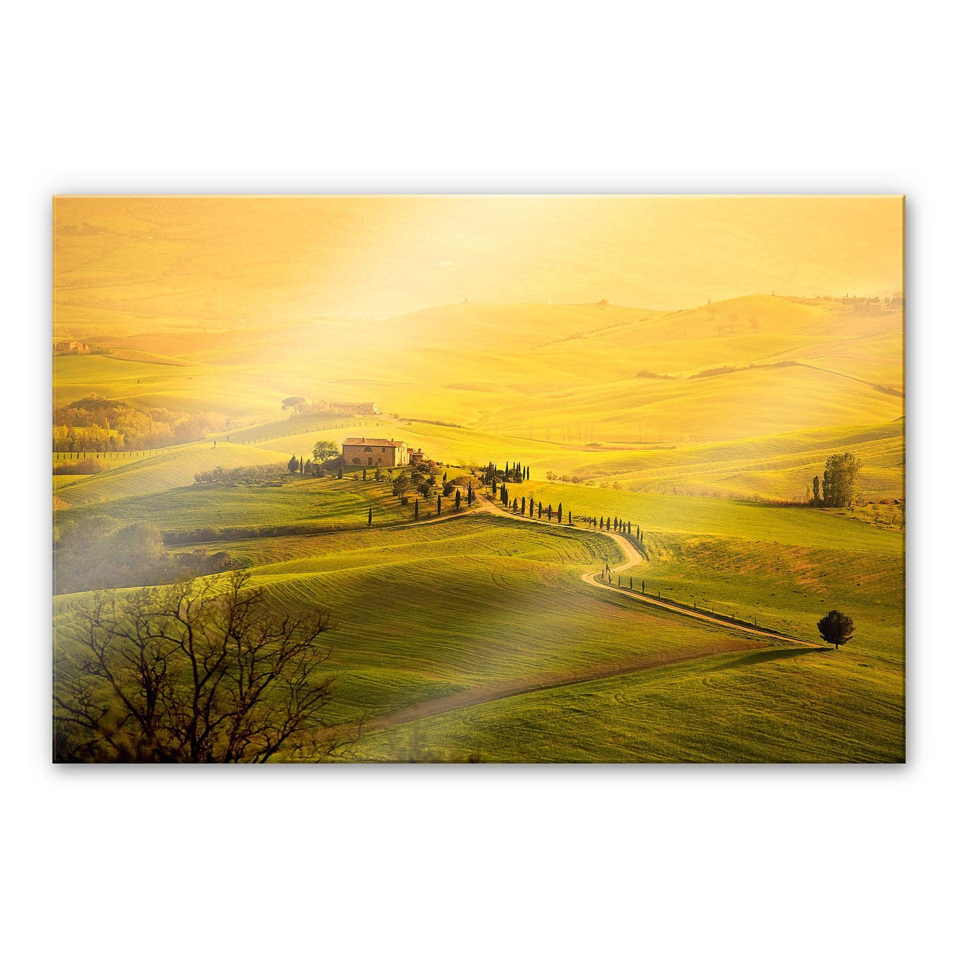 Tableau en verre acrylique Vue lointaine en Toscane