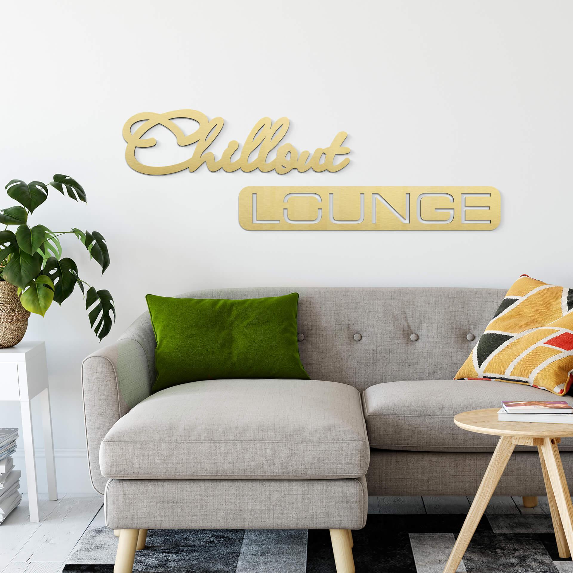 Letras de aluminio Dibond - Efecto dorado - Chillout Lounge