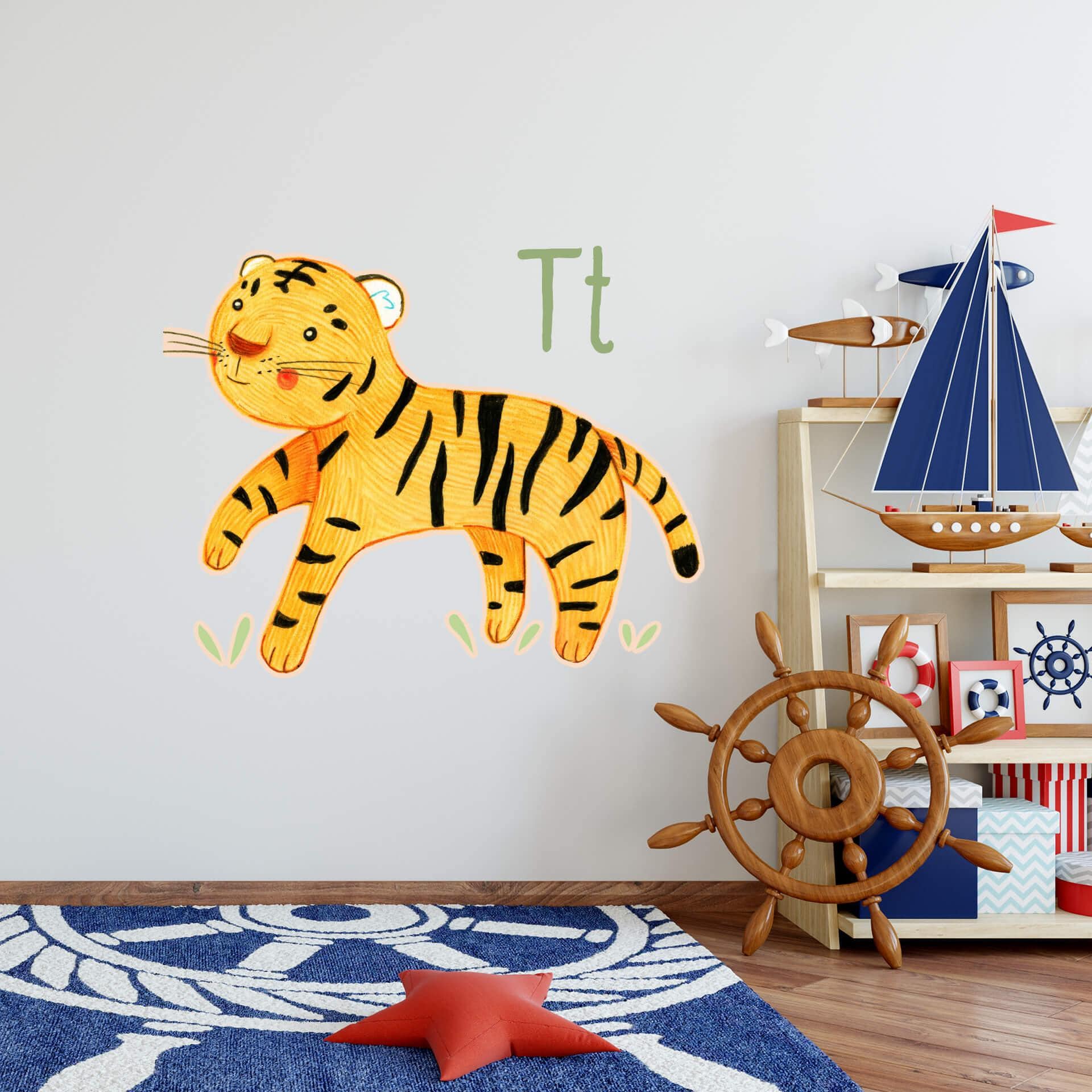 Sticker mural Loske - T comme Tigre