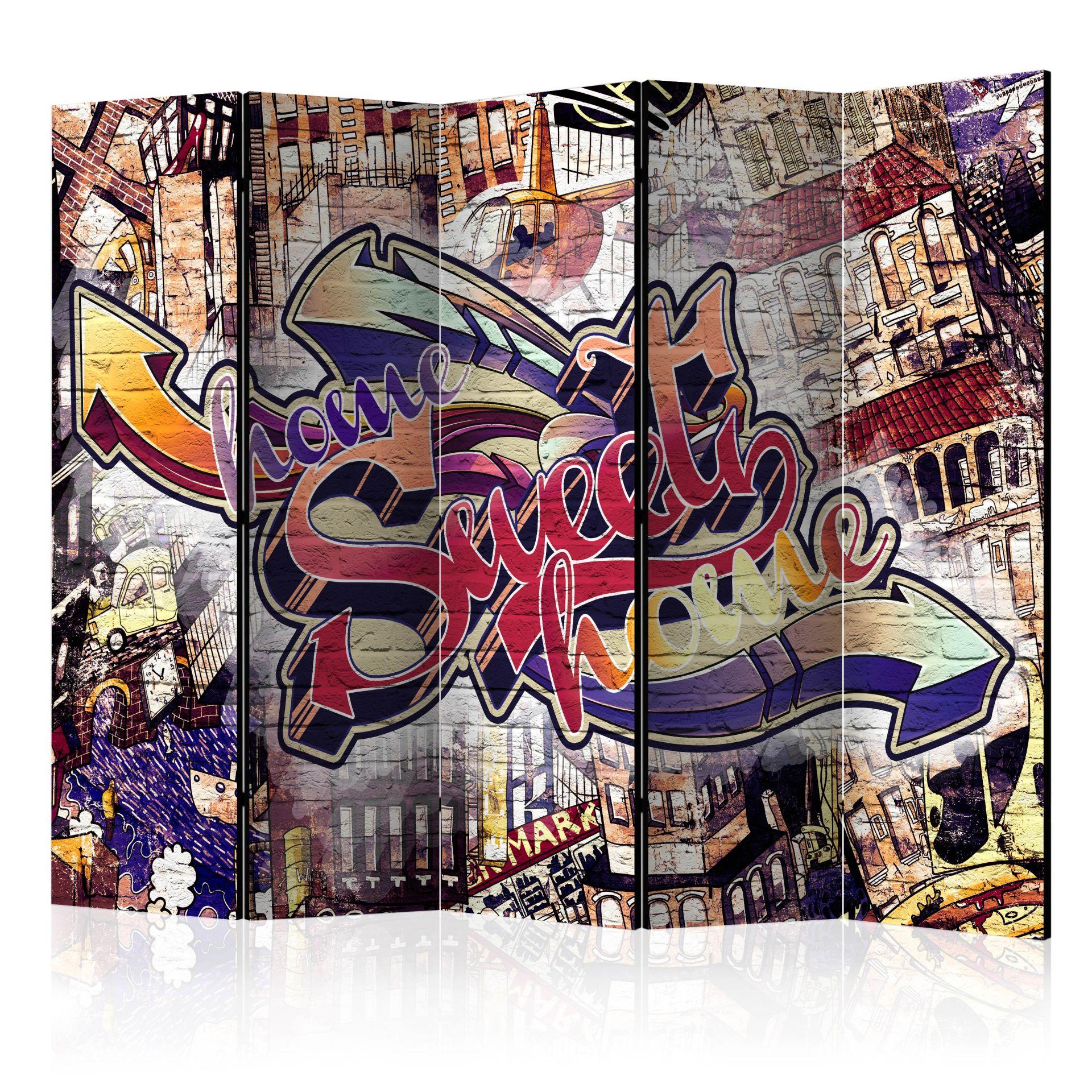 Rumdeler - Cool graffiti , 5-delt - 225x172 cm