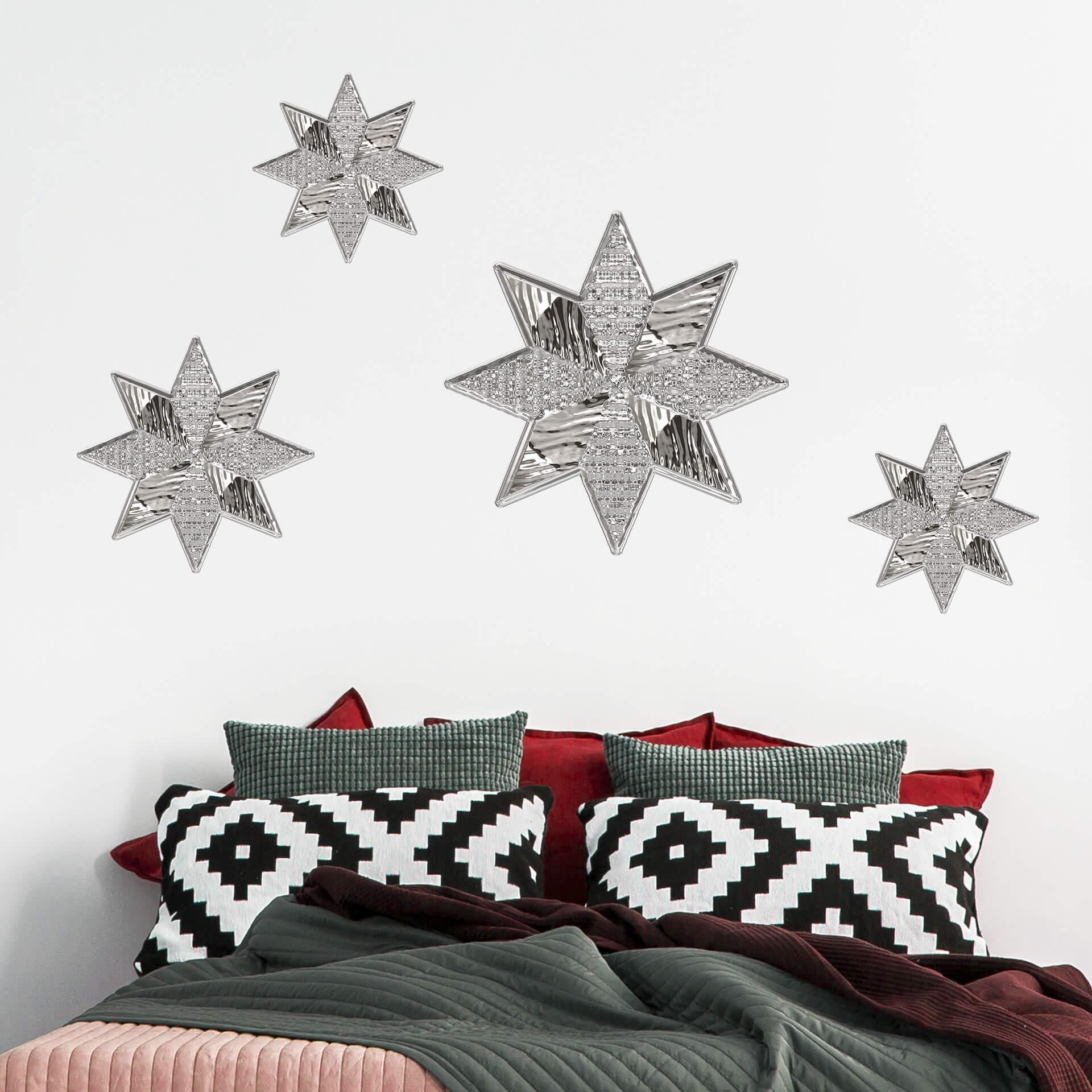 Wallsticker - Metalstjerne, sølv
