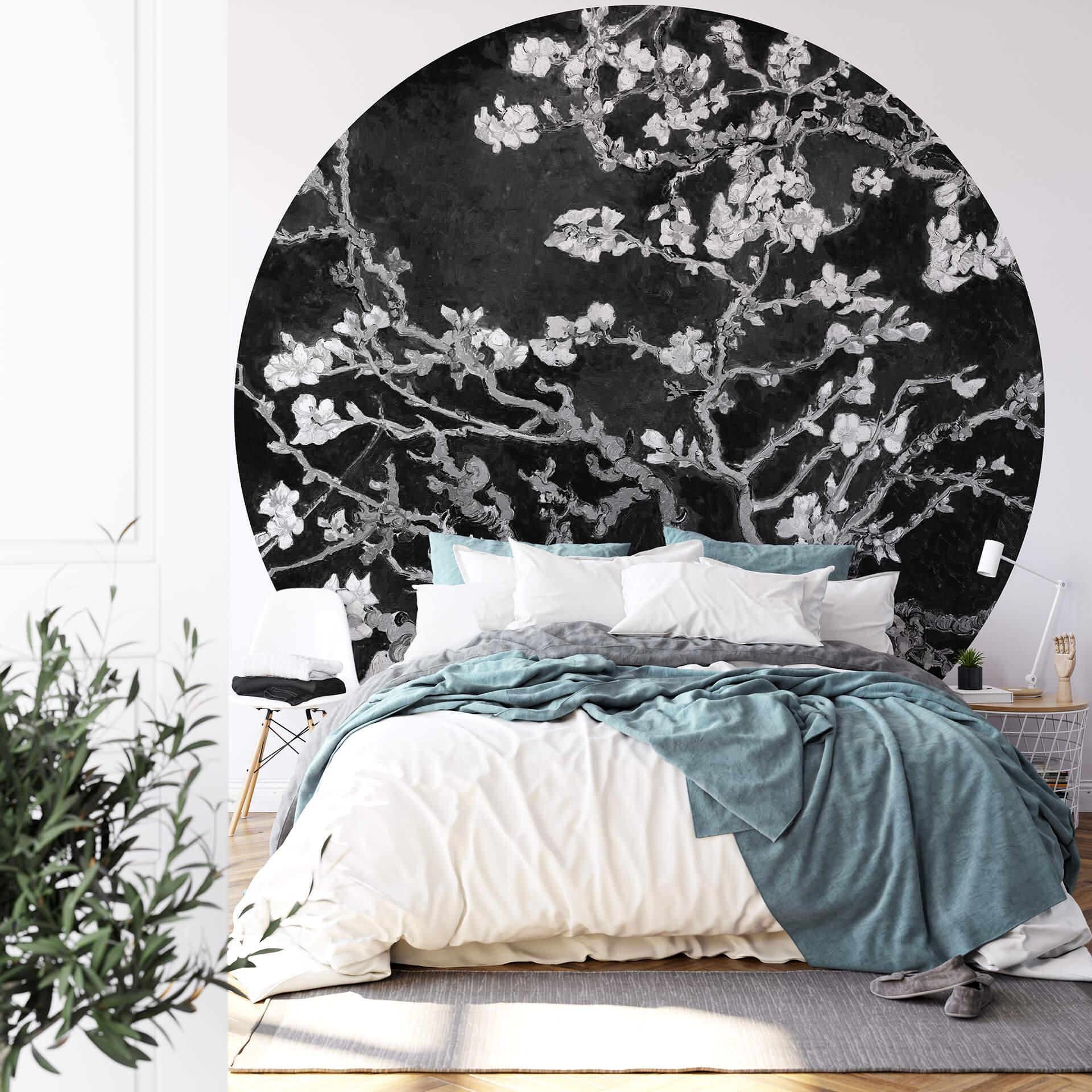 Fototapet - Rundt van Gogh - Mandelblomst - sort - vliesetapet/selvklæbende non-woven tapet