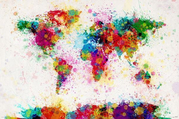 Poster Michael Tompsett - World map 91,5x61 cm